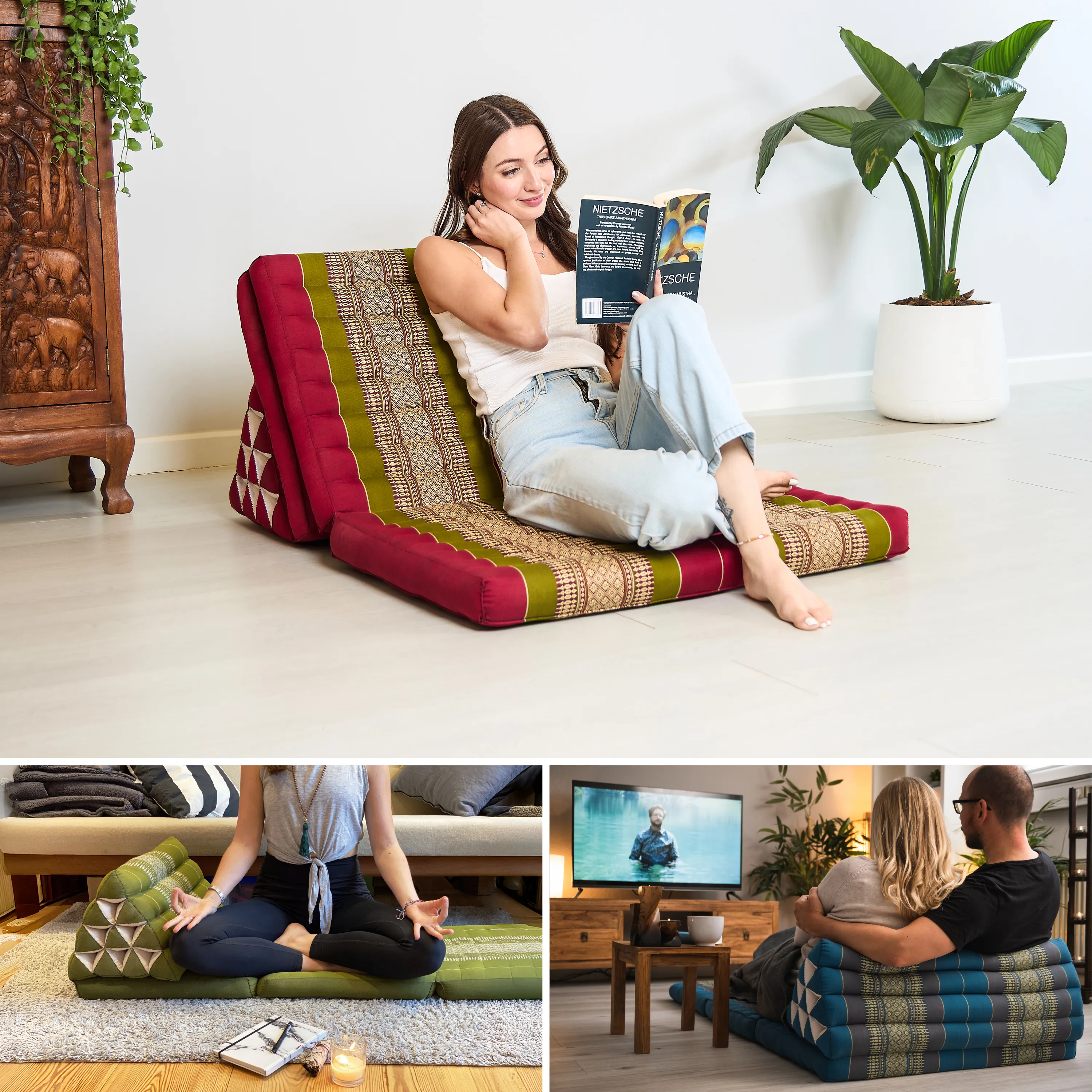 Coussin thaï en kapok largeur XXL