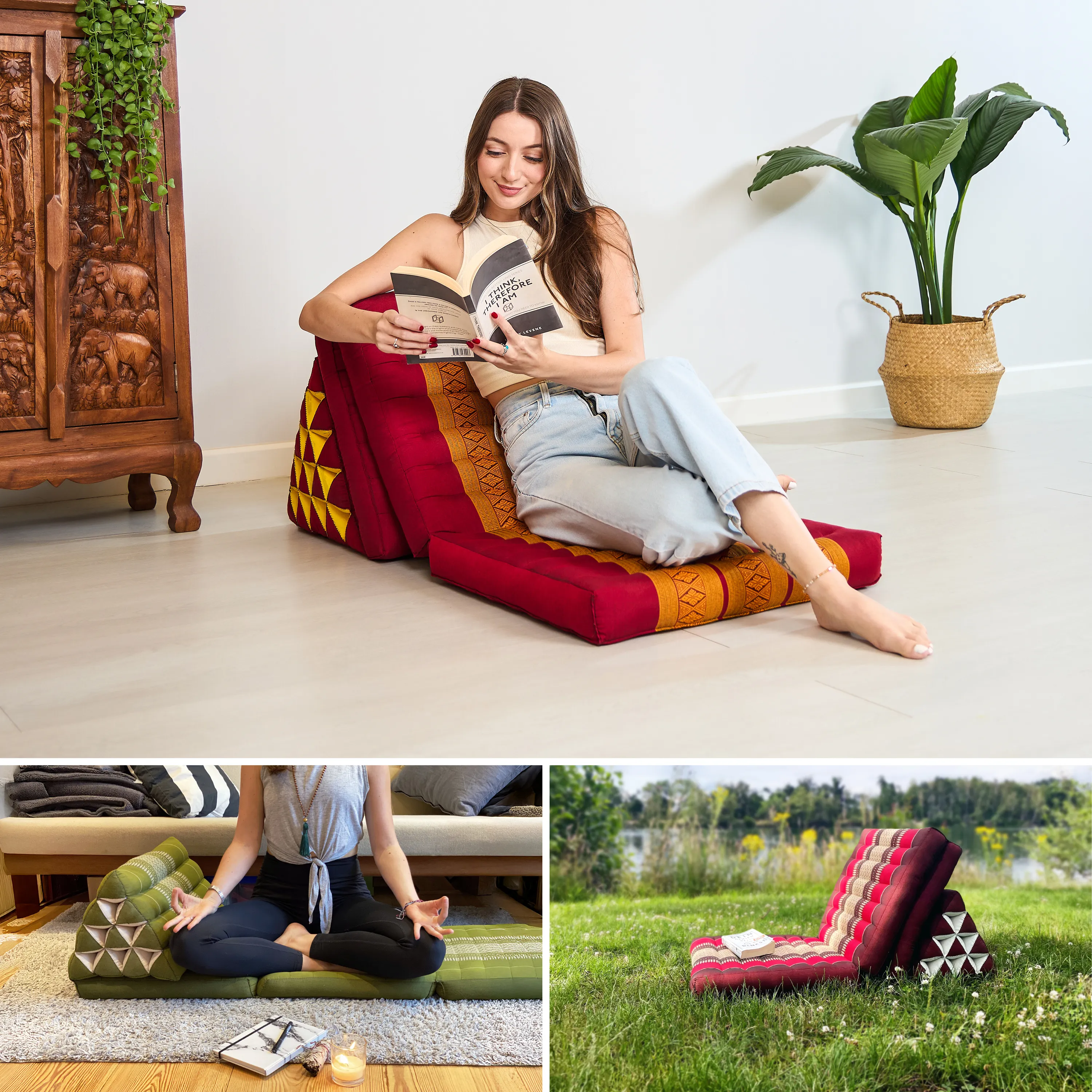 Coussin thaï en kapok hauteur XXL