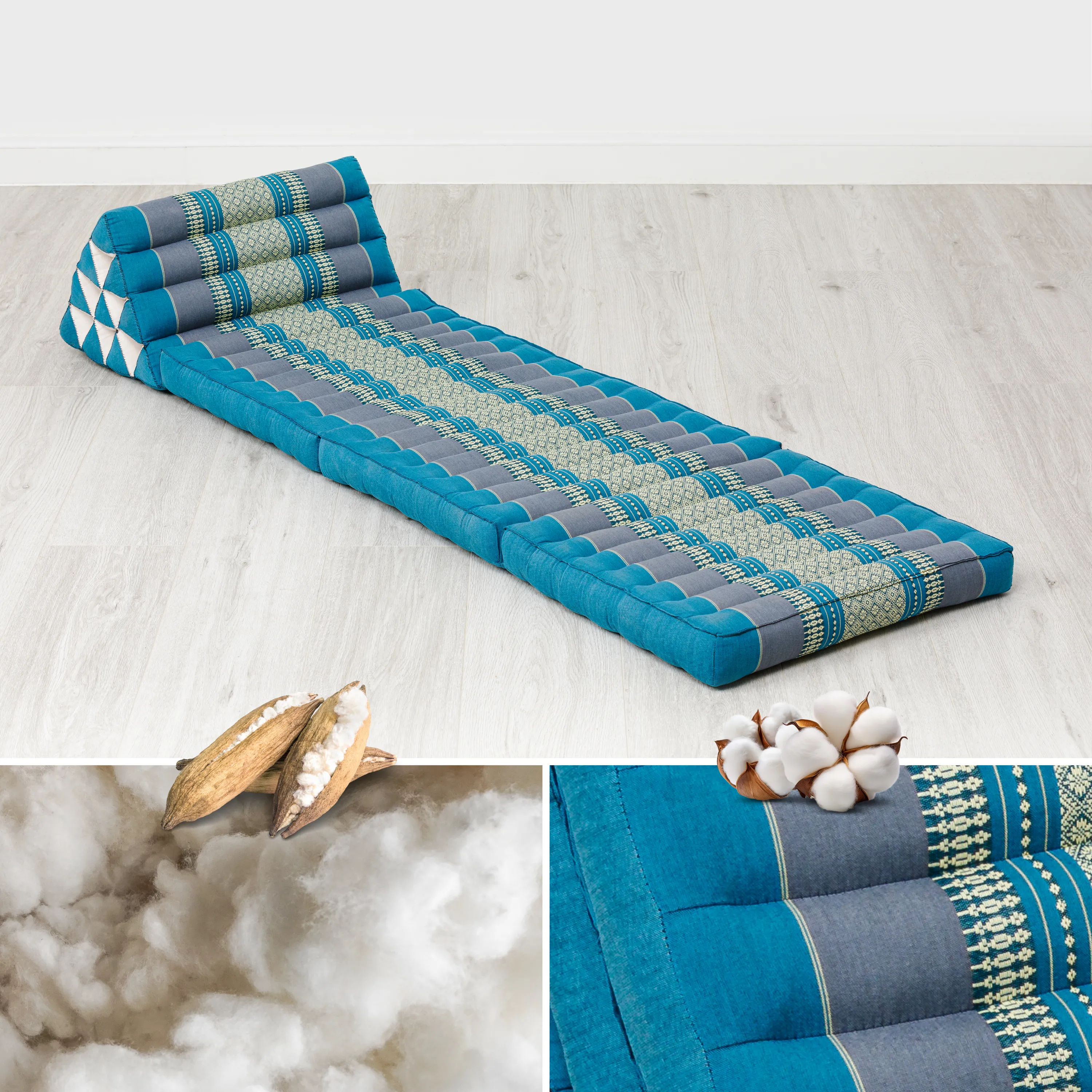 Coussin thaï avec matelas 3 parties en kapok, Classic