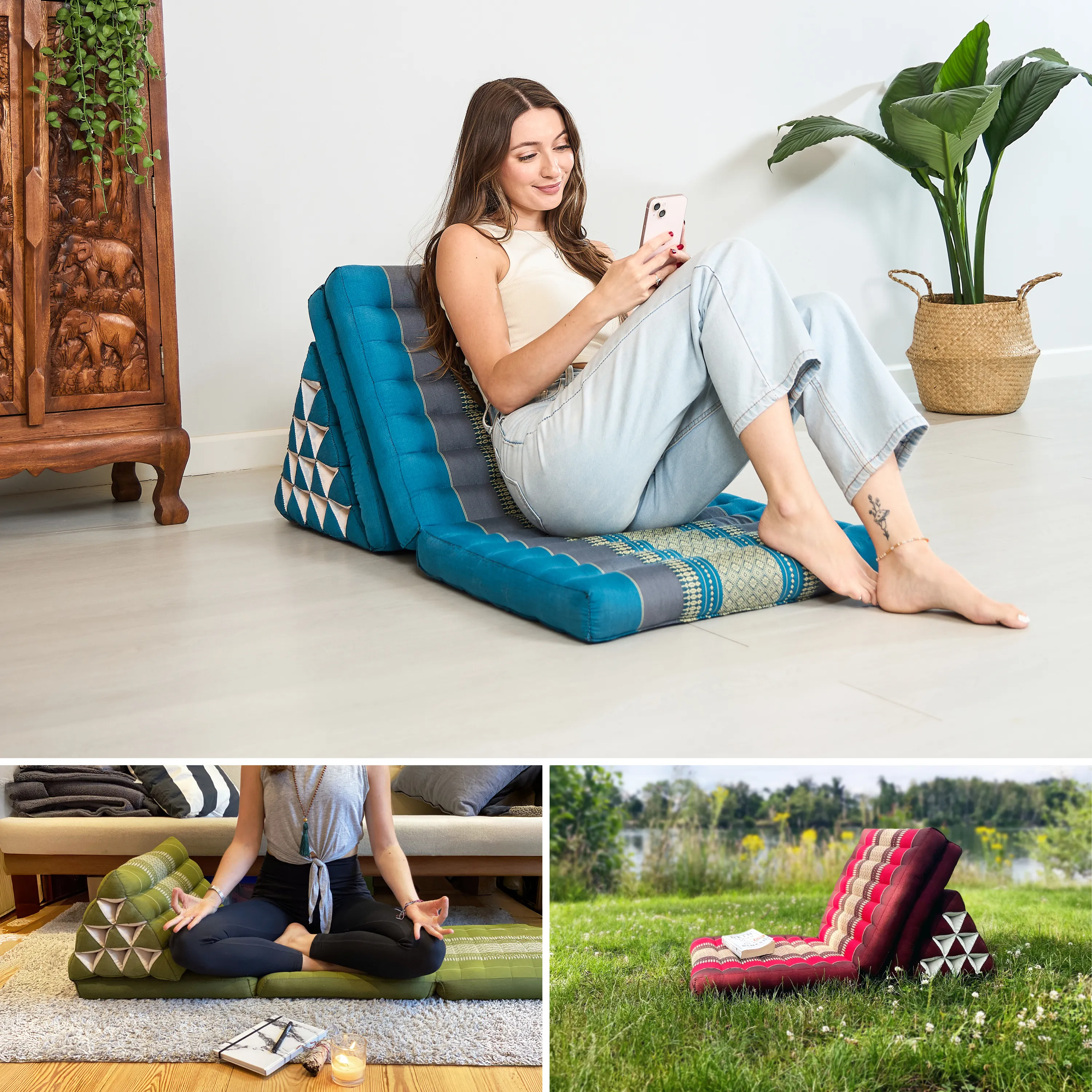 Coussin thaï en kapok hauteur XXL