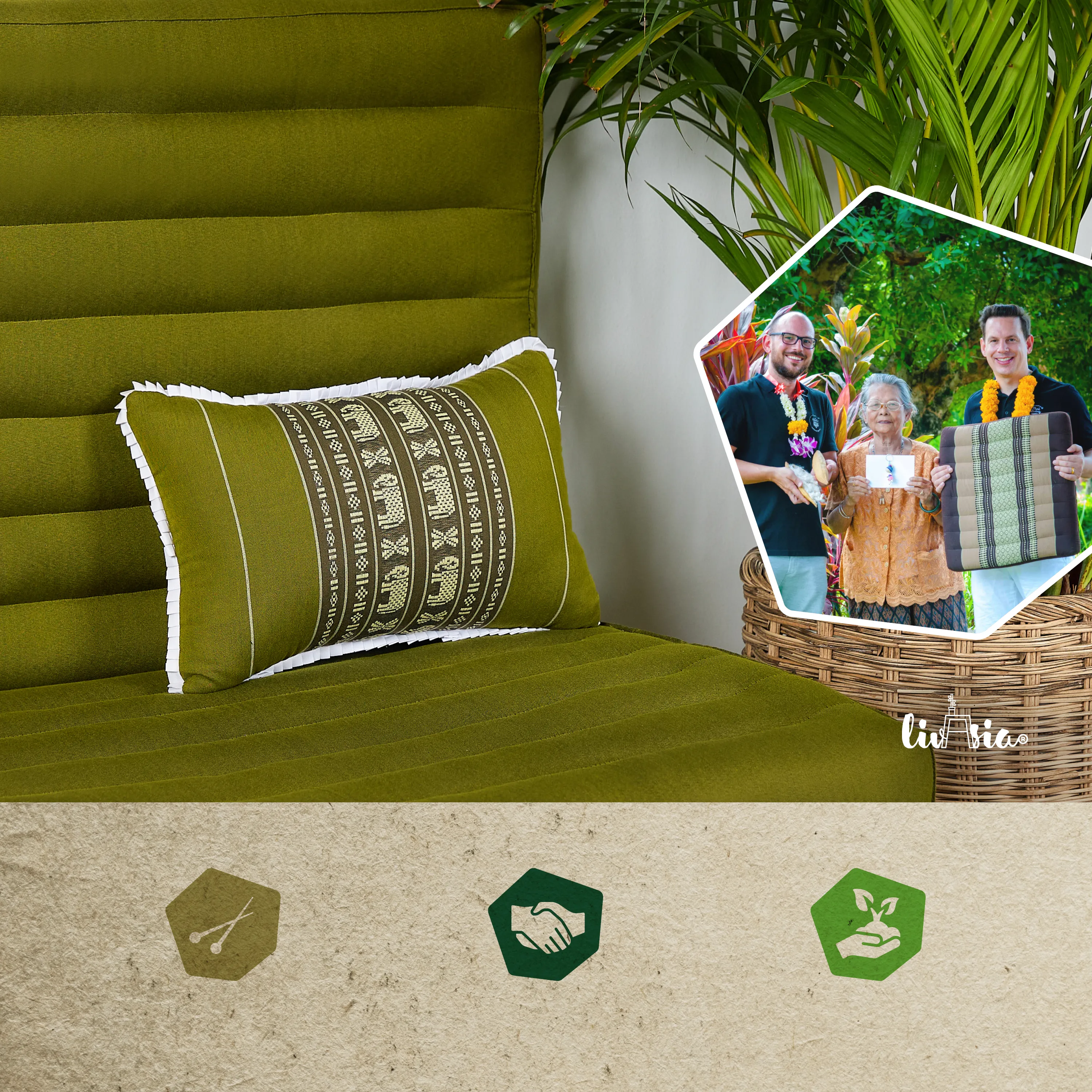 Coussin décoratif en kapok