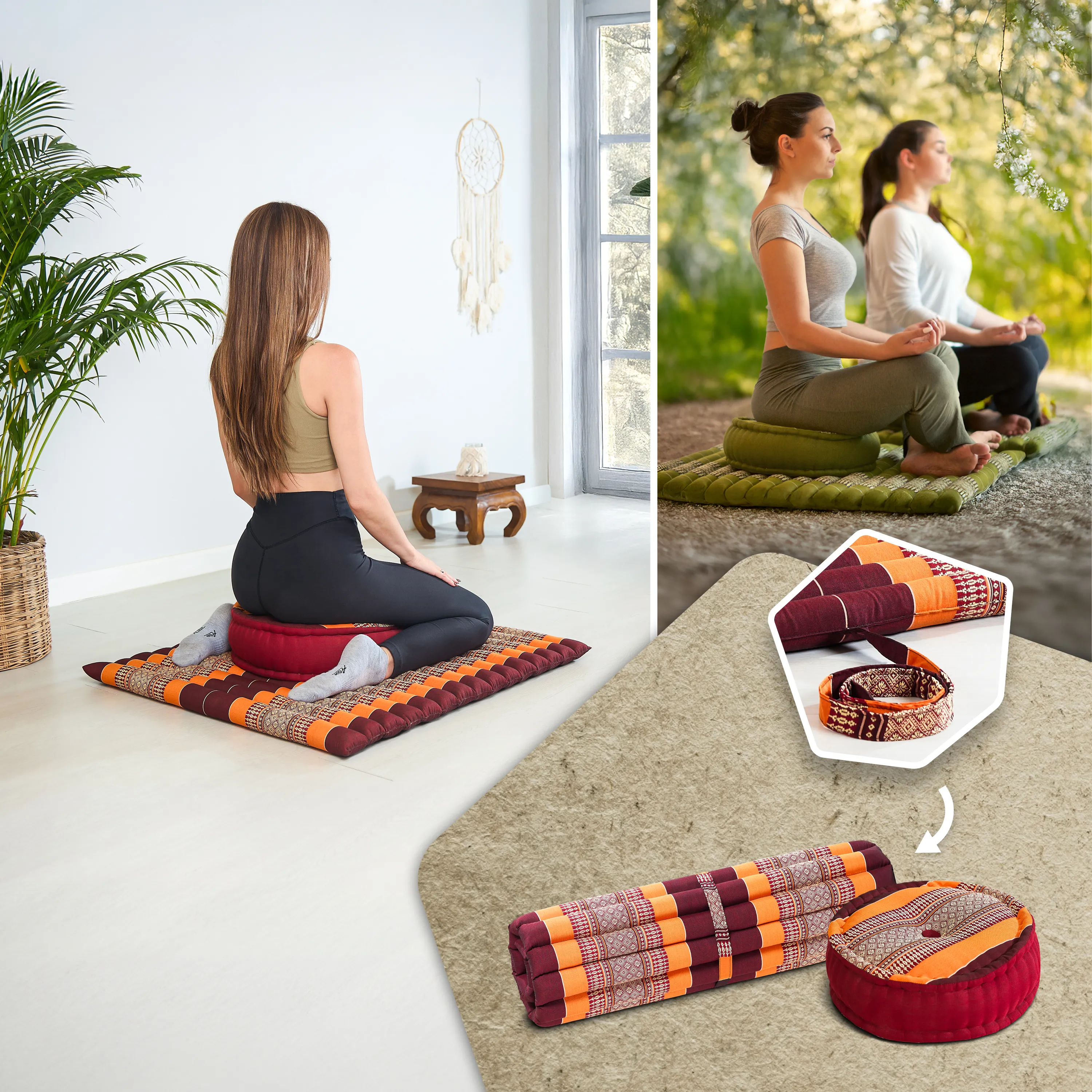 Set de coussins de méditation en kapok XL
