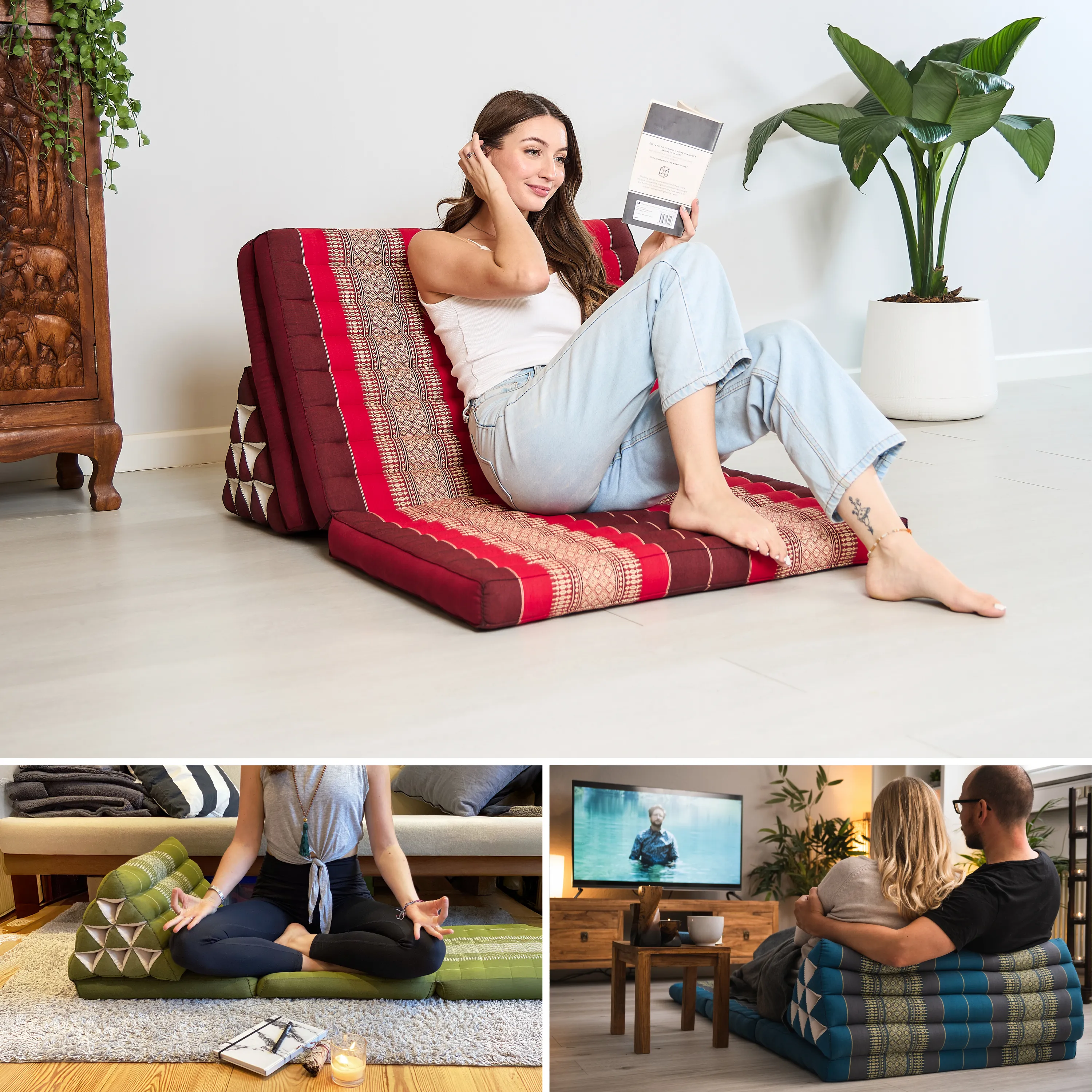 Coussin thaï en kapok largeur XXL