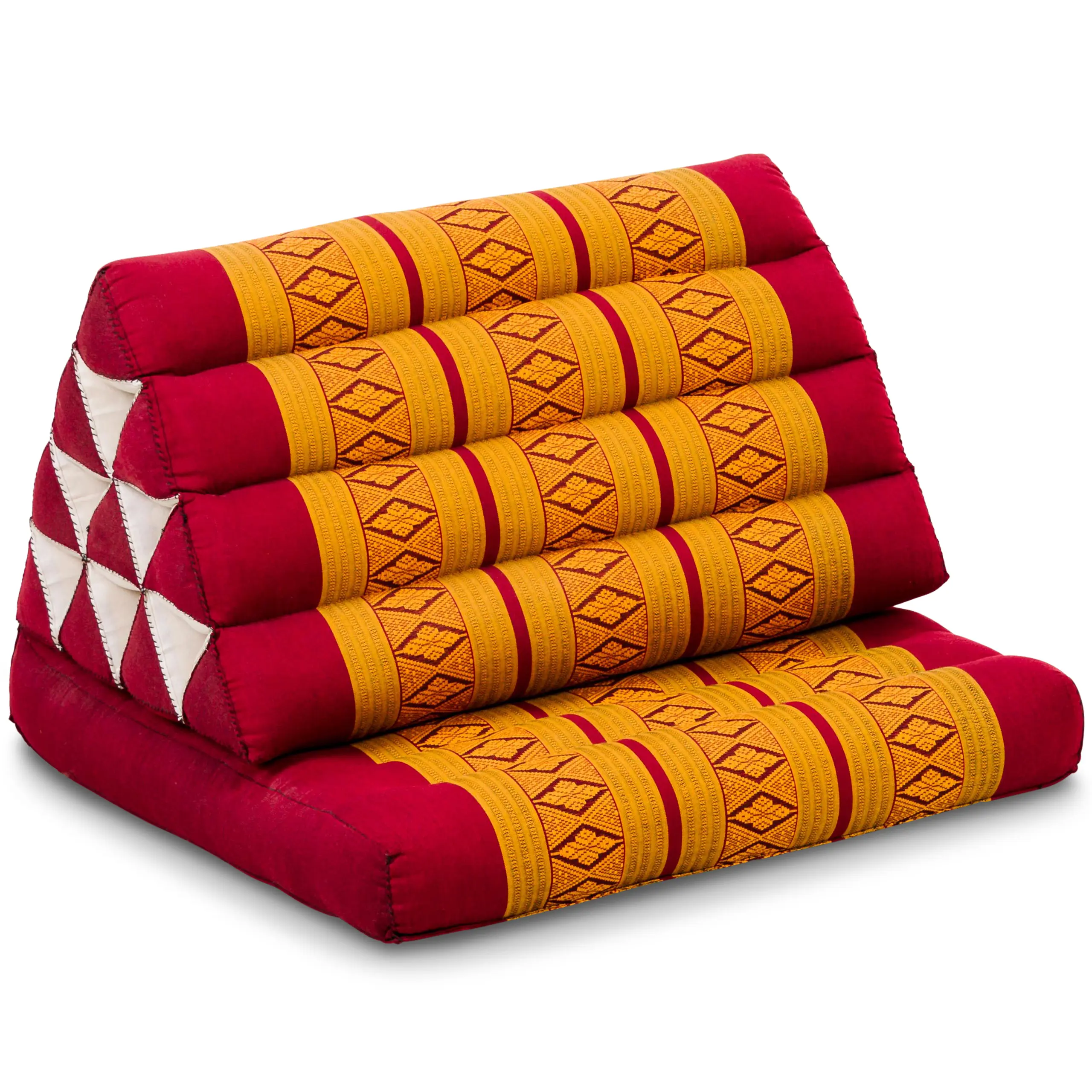Collumino Coussin De Méditation Thaï Traditionnel Kapok – Avec Poignée De Transport – Bordeaux/Marron – 40x40x5 Cm – Bio & Durable