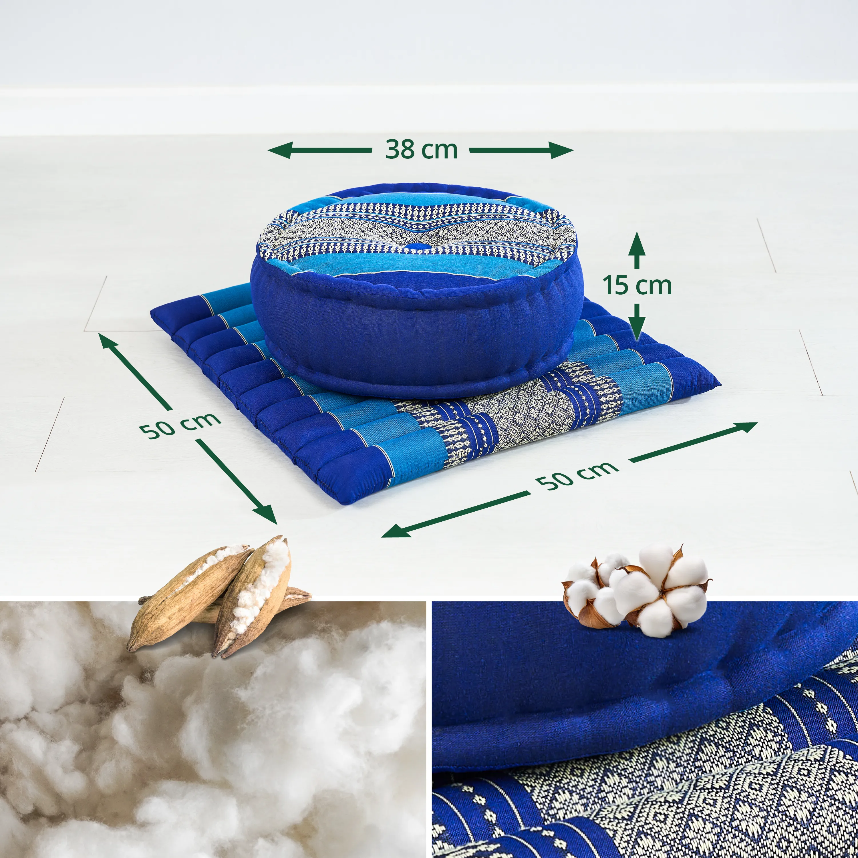 Set de coussins de méditation en kapok L