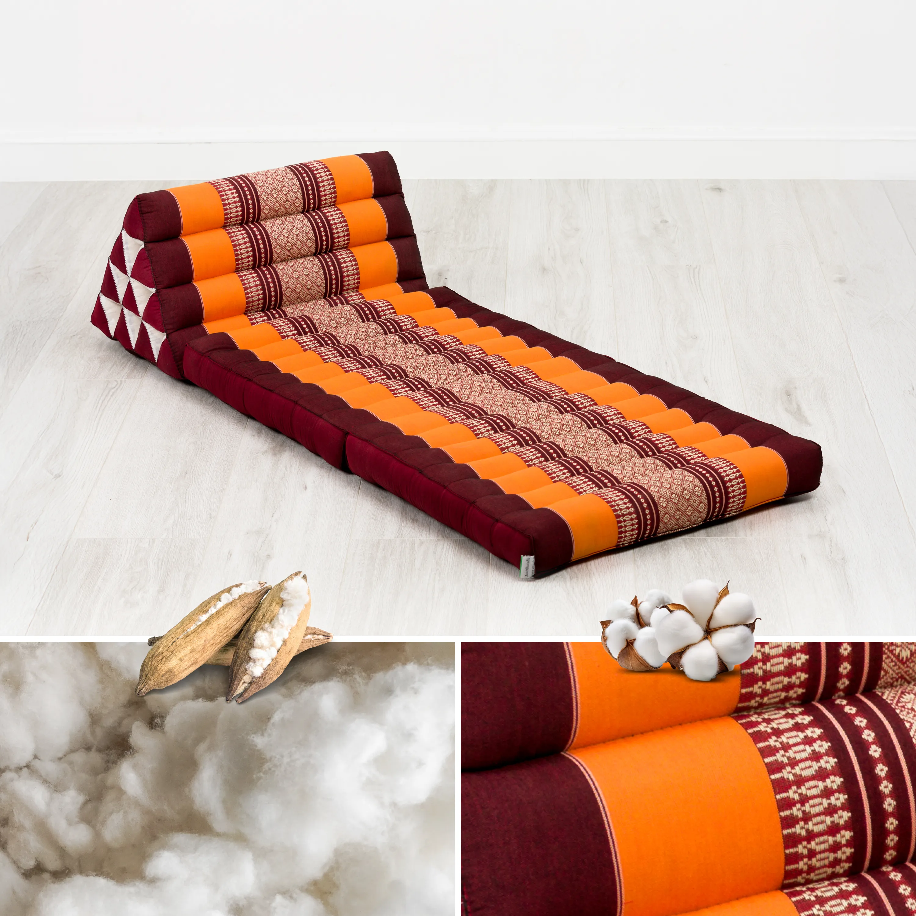 Coussin thaï avec matelas 2 parties en kapok
