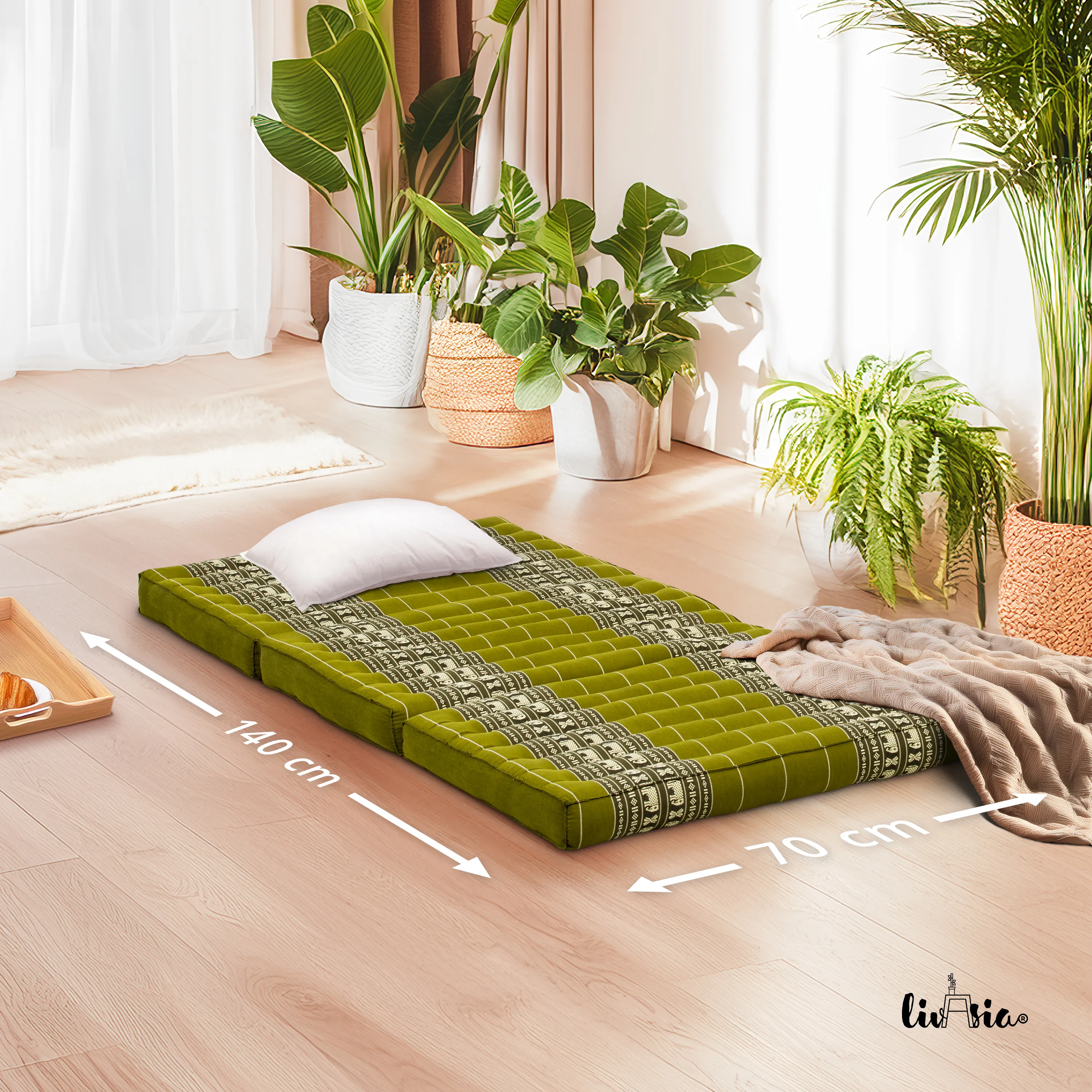 Matelas pliable pour enfant en kapok, 70 cm de large