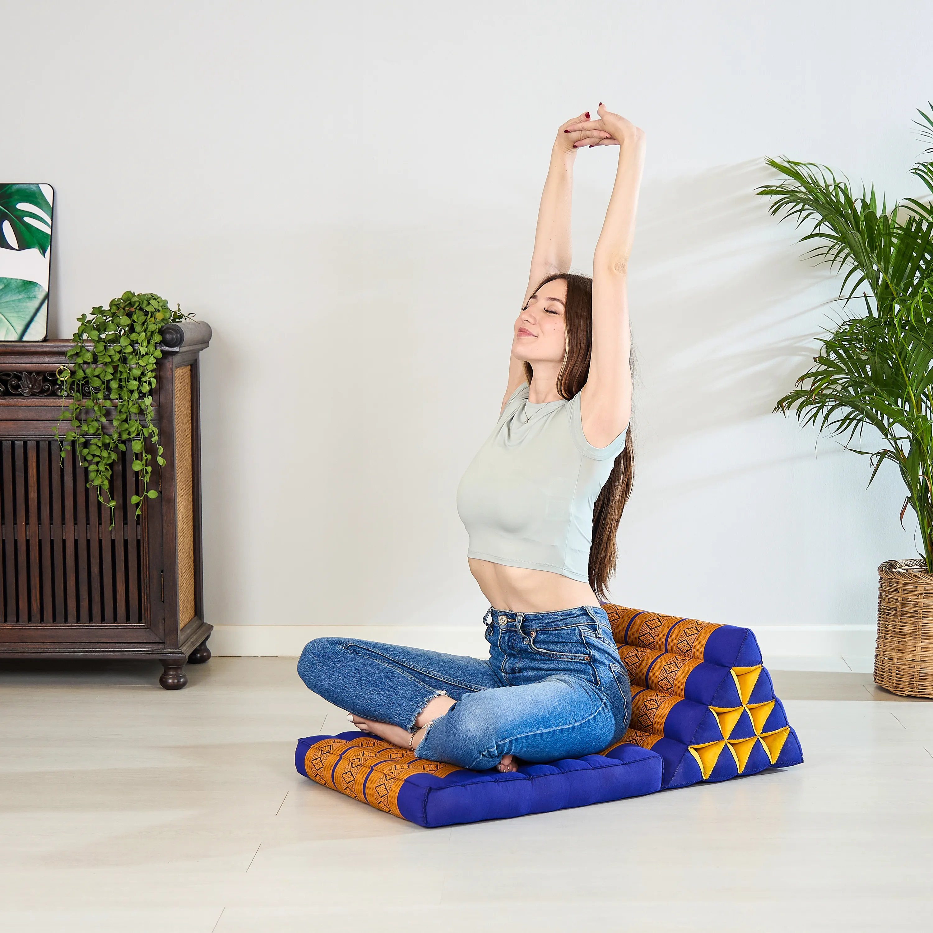 Coussin thaï avec matelas 1 partie en kapok