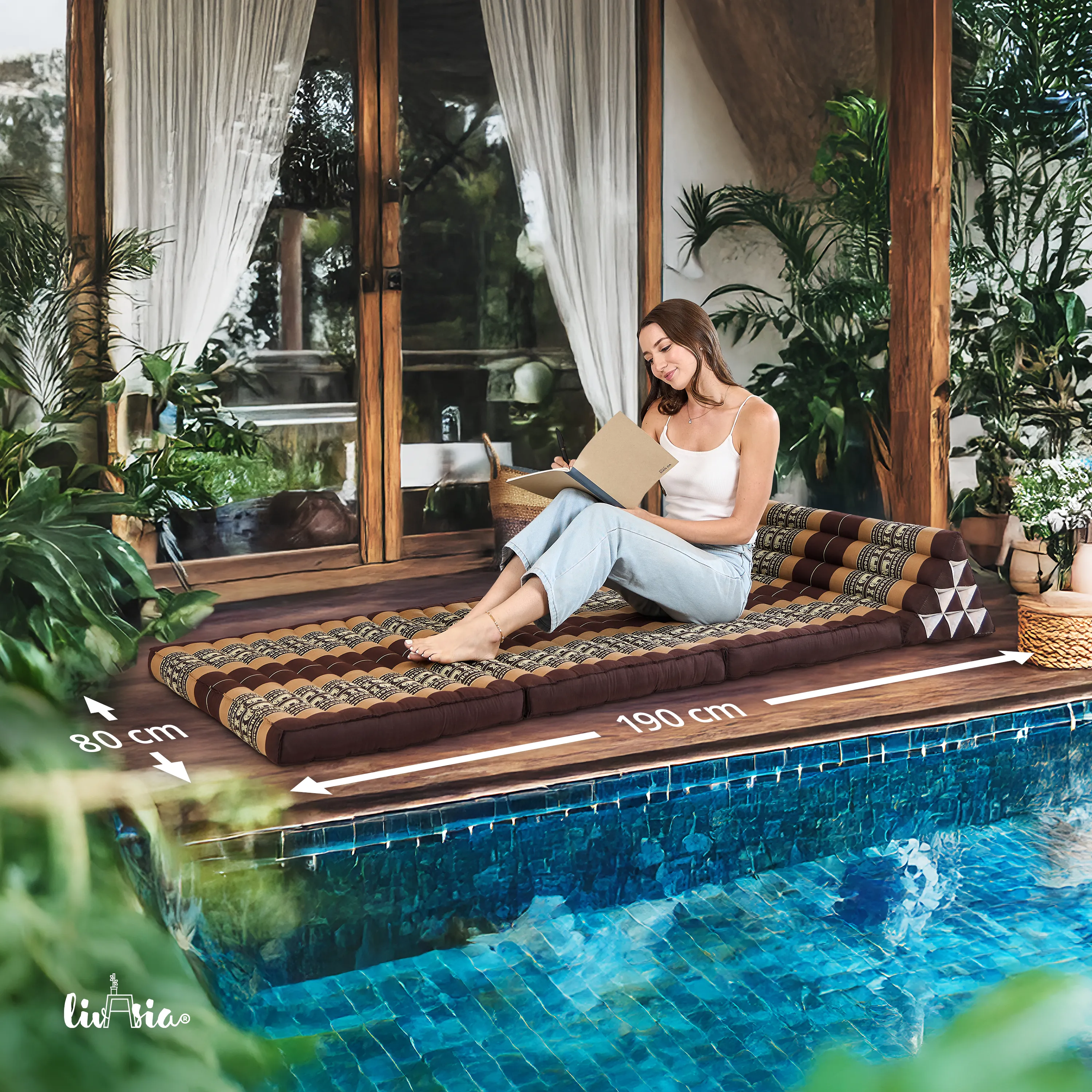 Coussin thaï en kapok largeur XXL