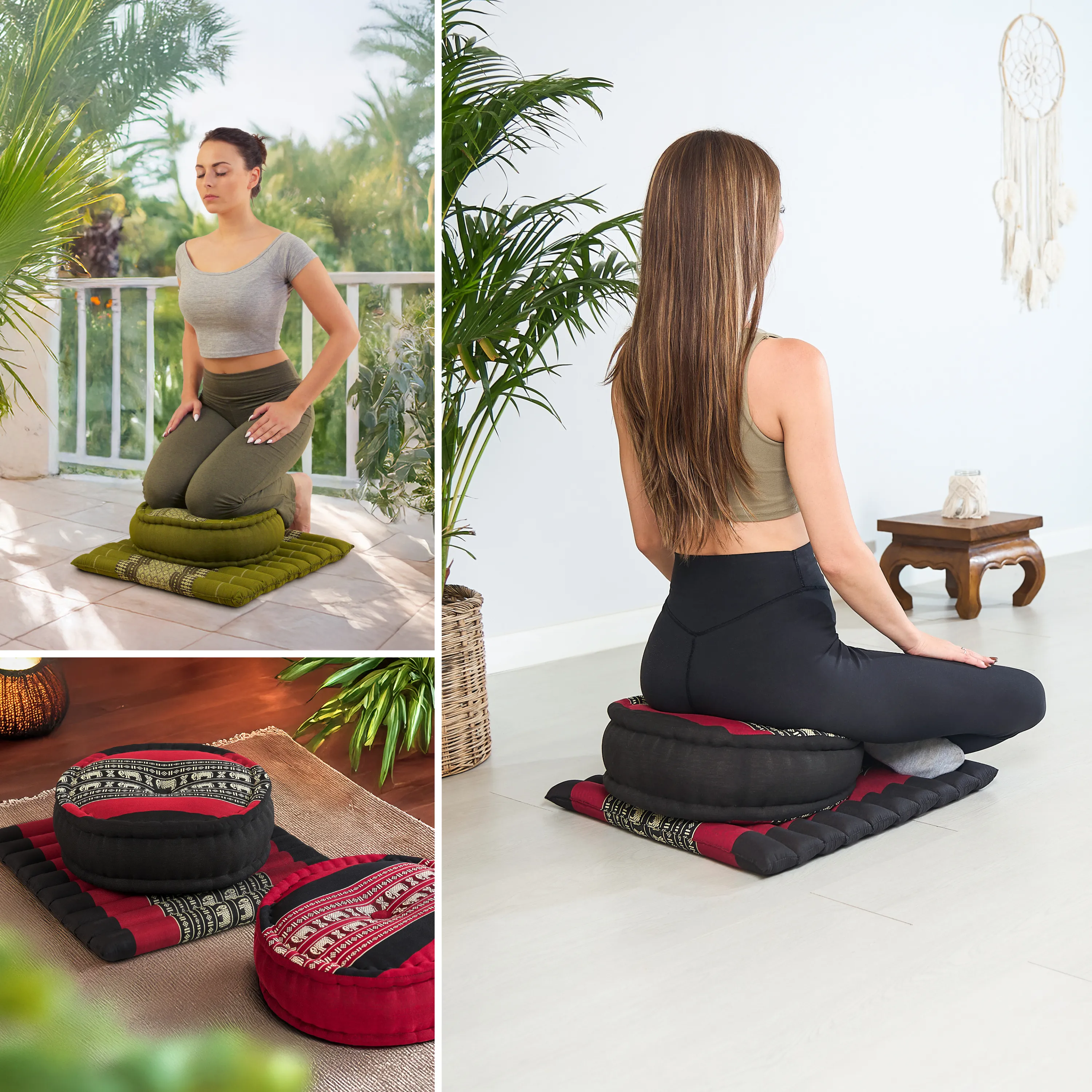 Set de coussins de méditation en kapok L