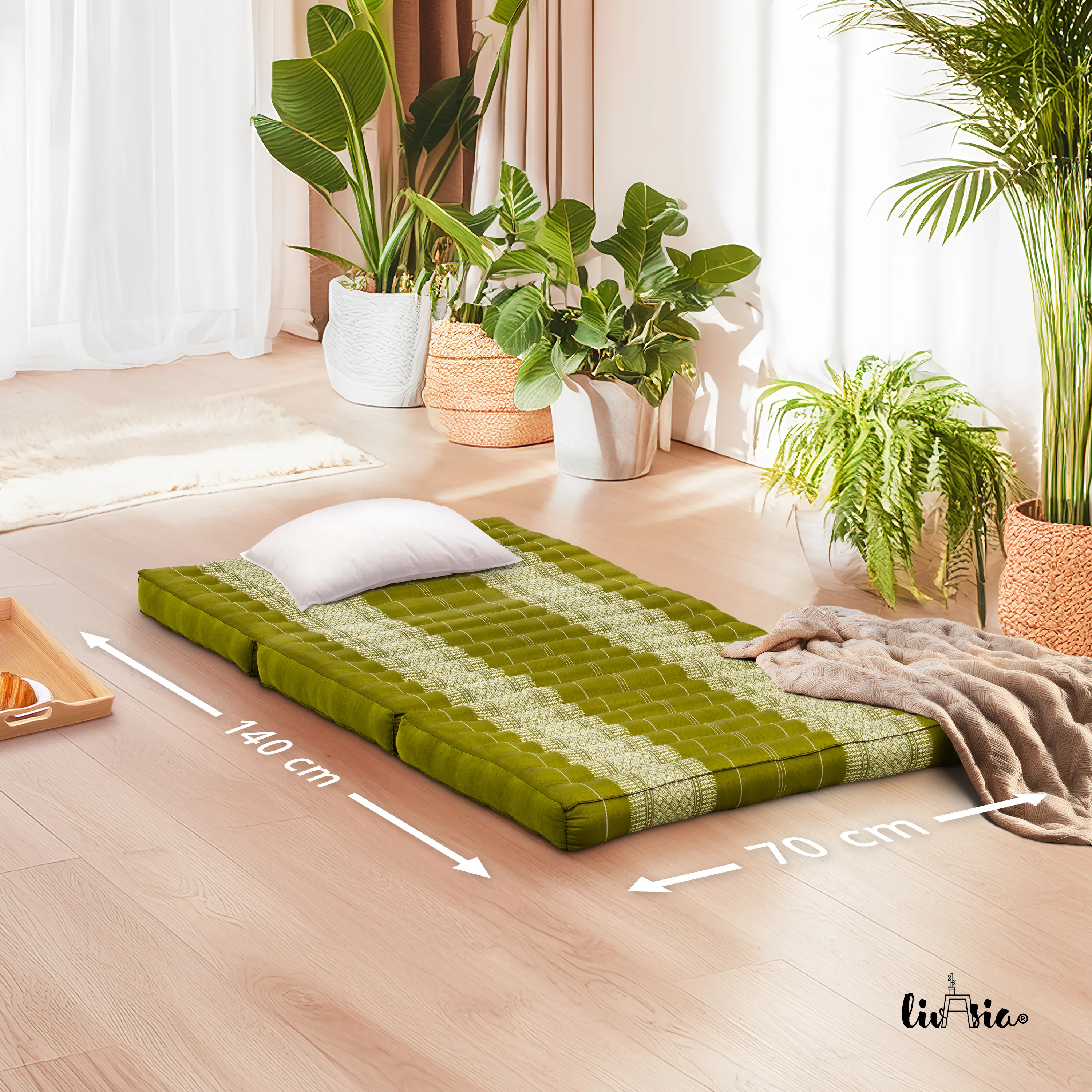 Matelas pliable pour enfant en kapok, 70 cm de large