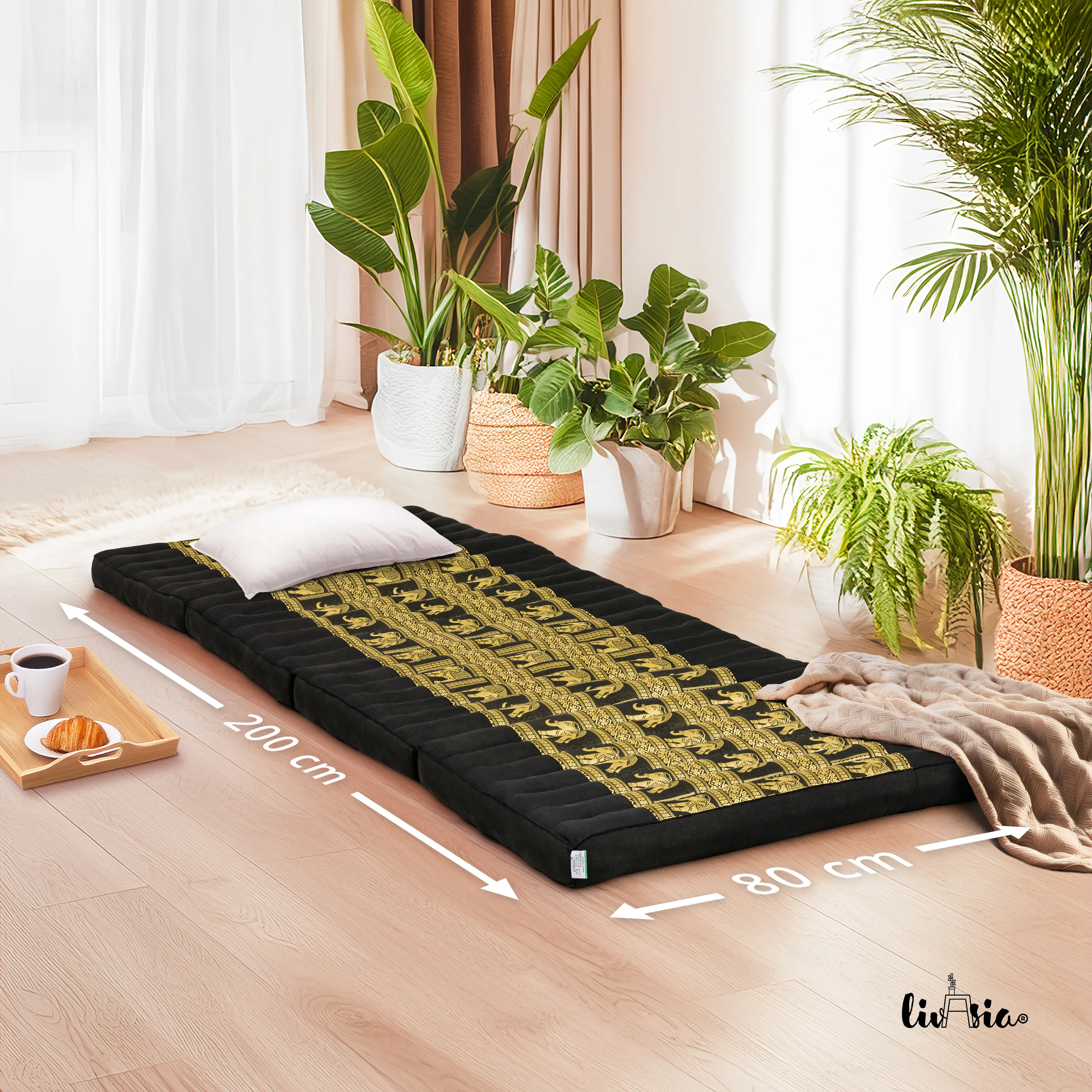 Matelas pliable en kapok, 80 cm de large, Deluxe
