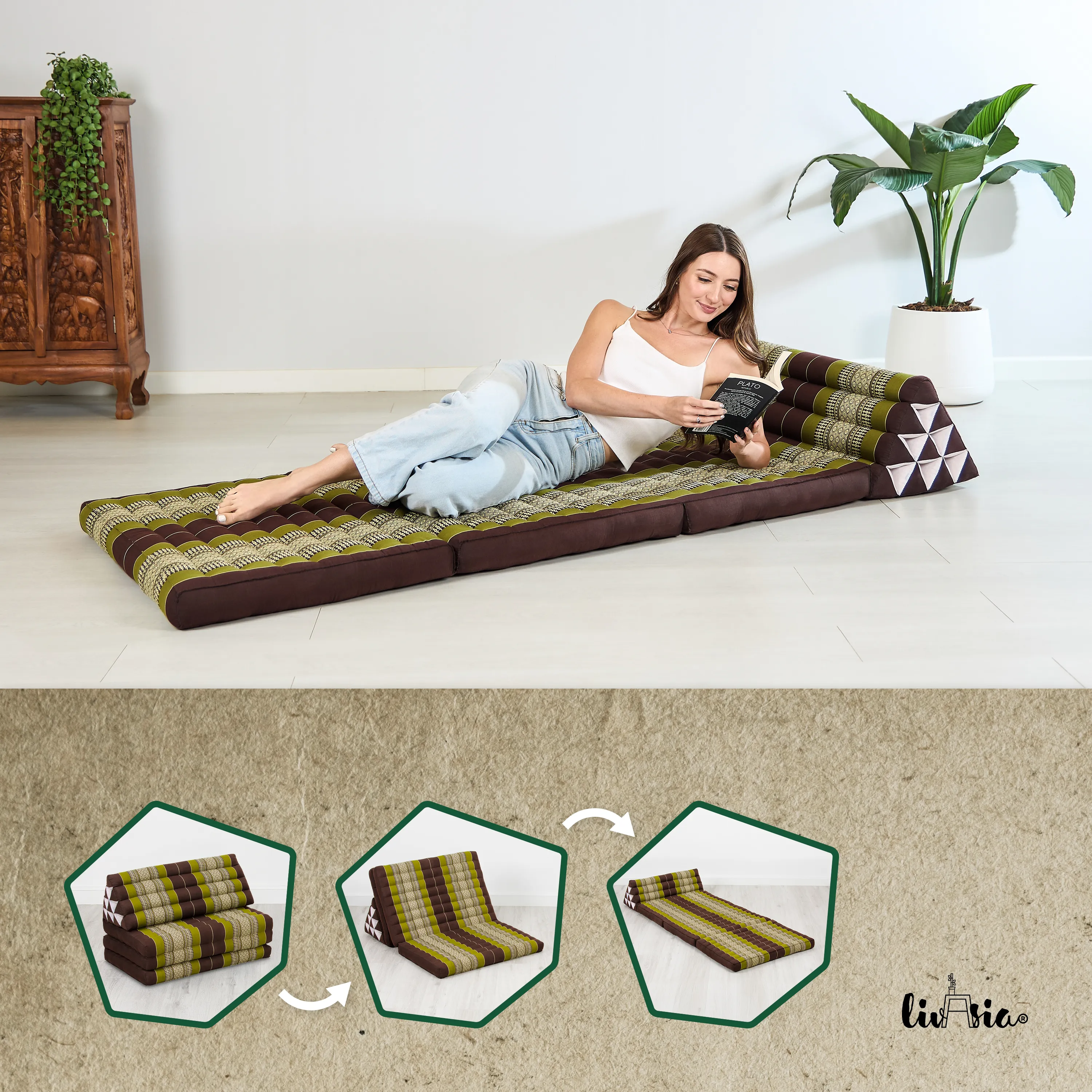Coussin thaï en kapok largeur XXL