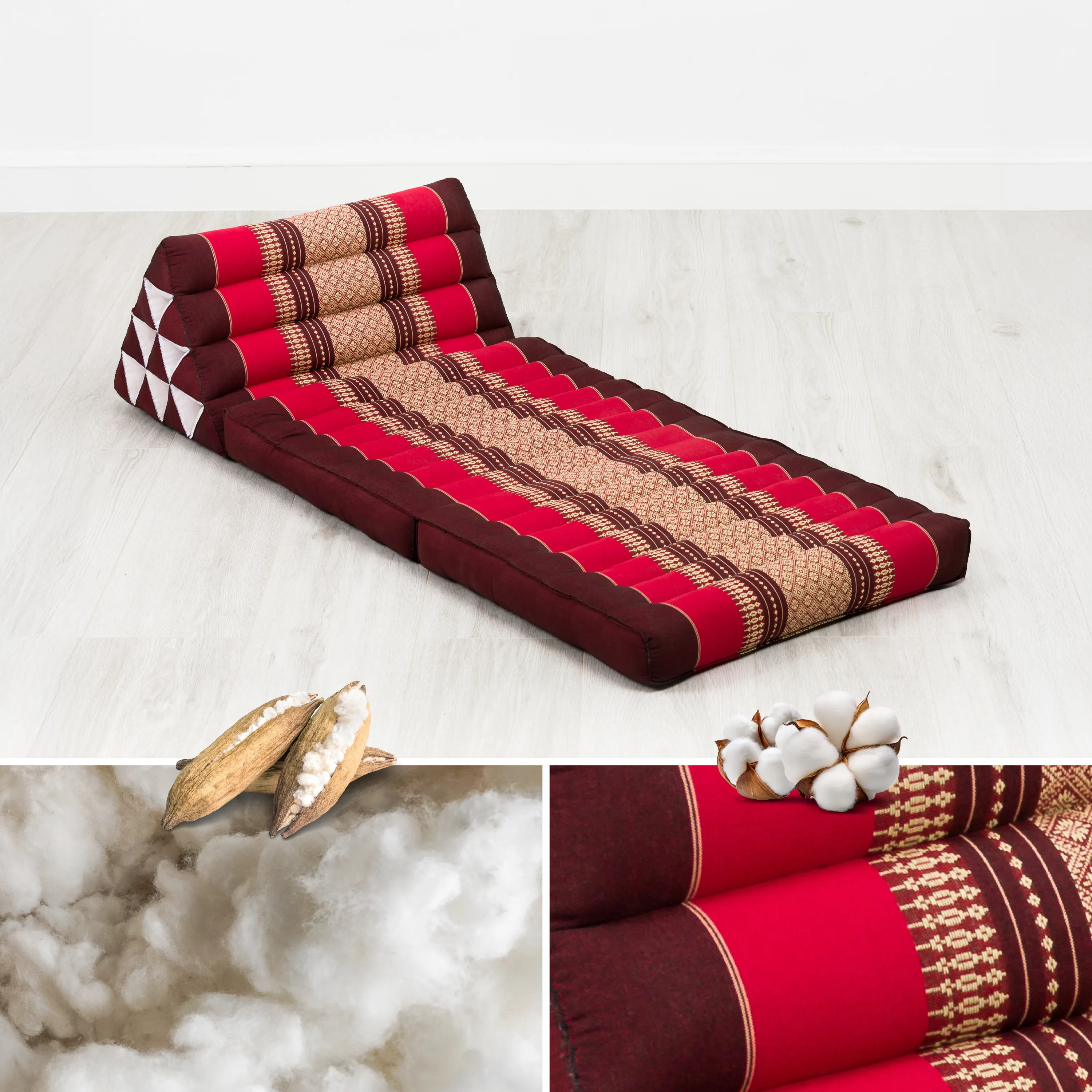 Coussin thaï avec matelas 2 parties en kapok
