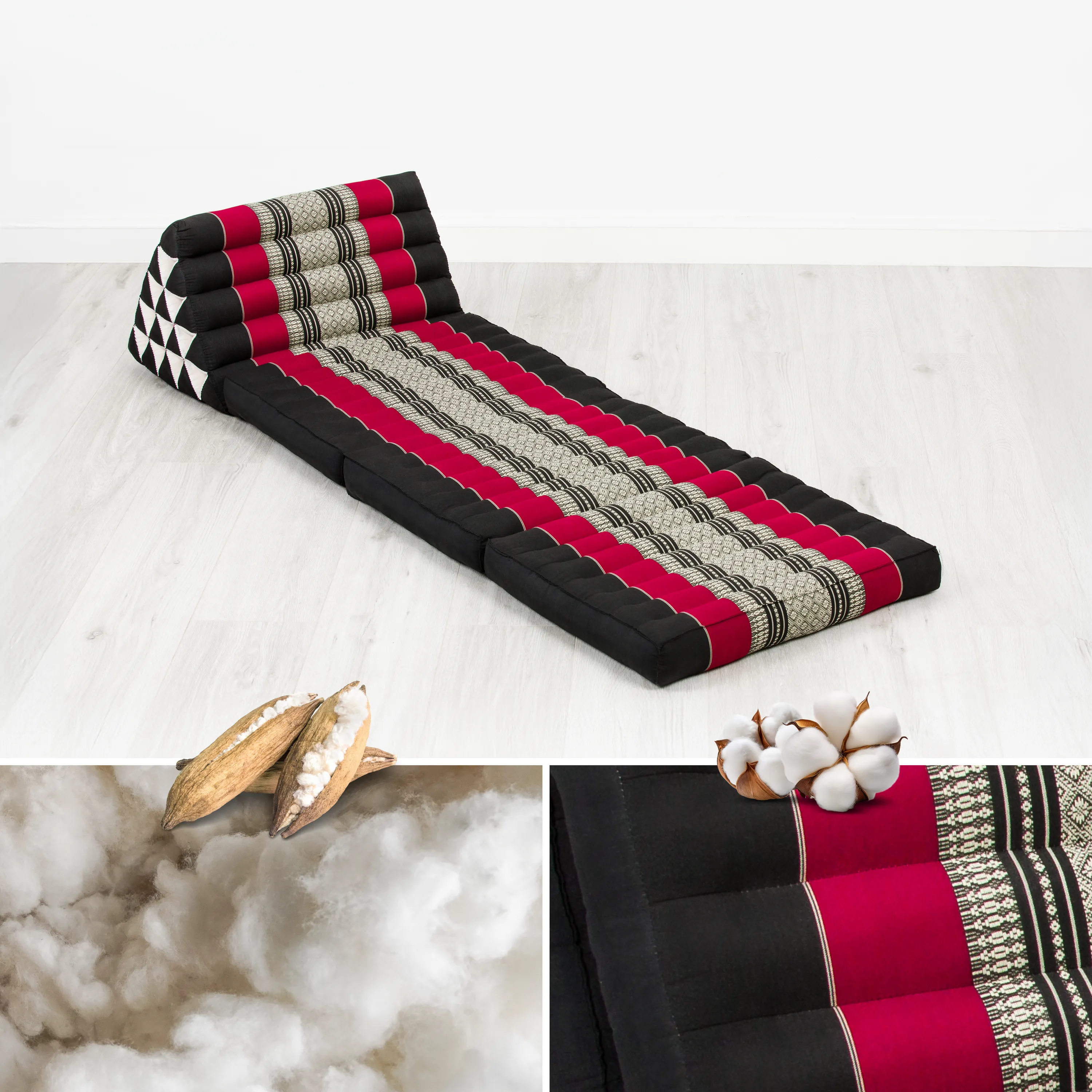 Coussin thaï en kapok hauteur XXL