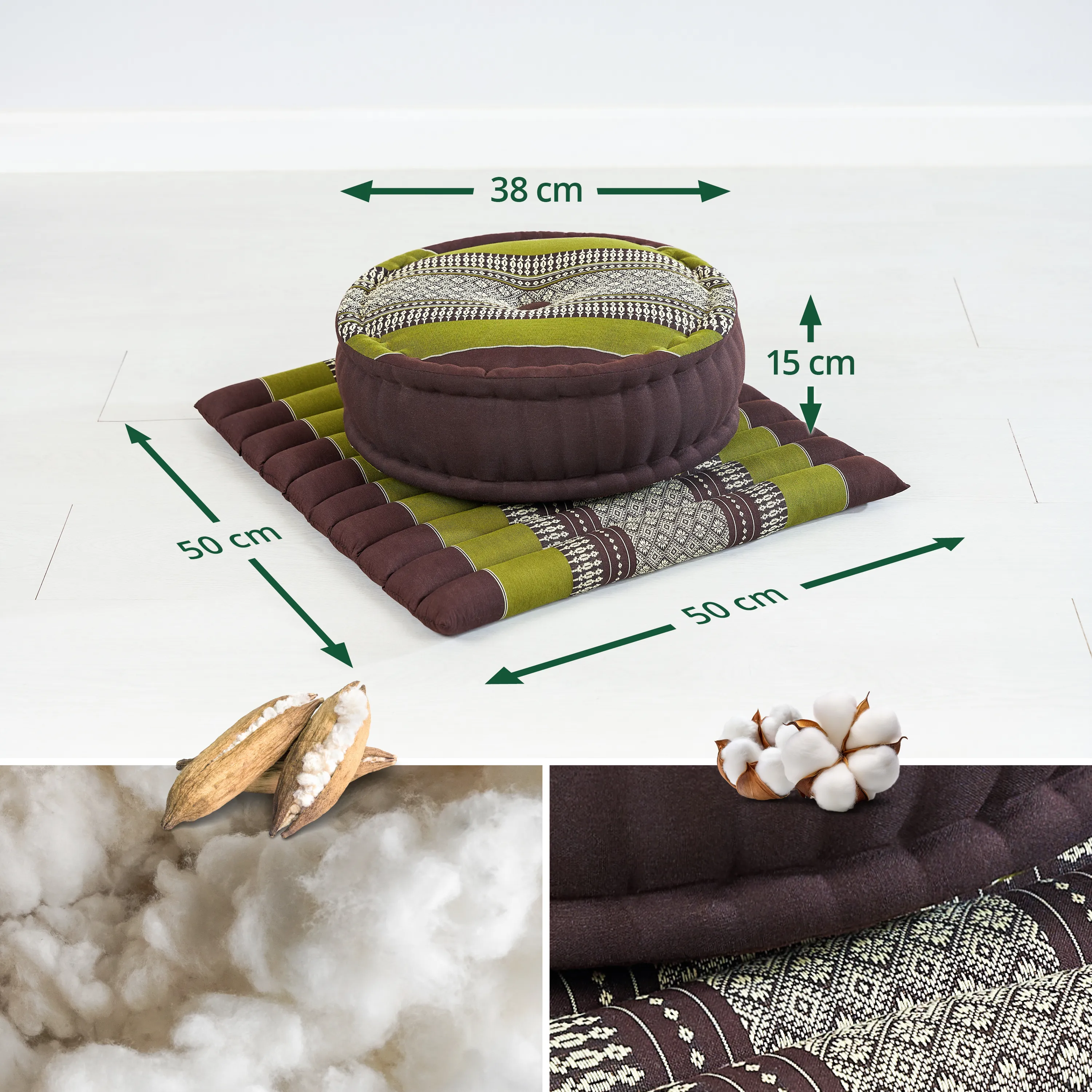 Set de coussins de méditation en kapok L