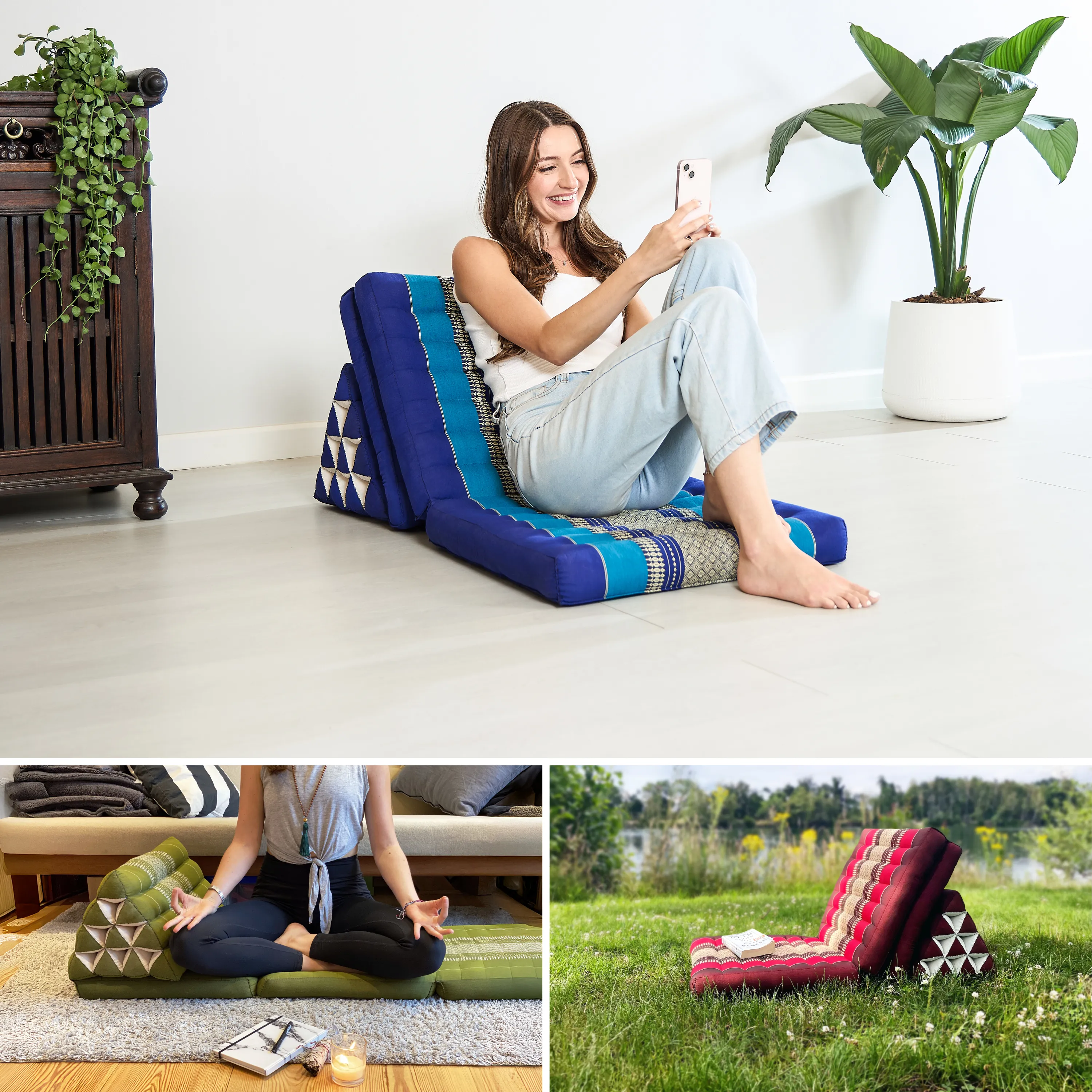 Coussin thaï avec matelas 3 parties en kapok, Classic