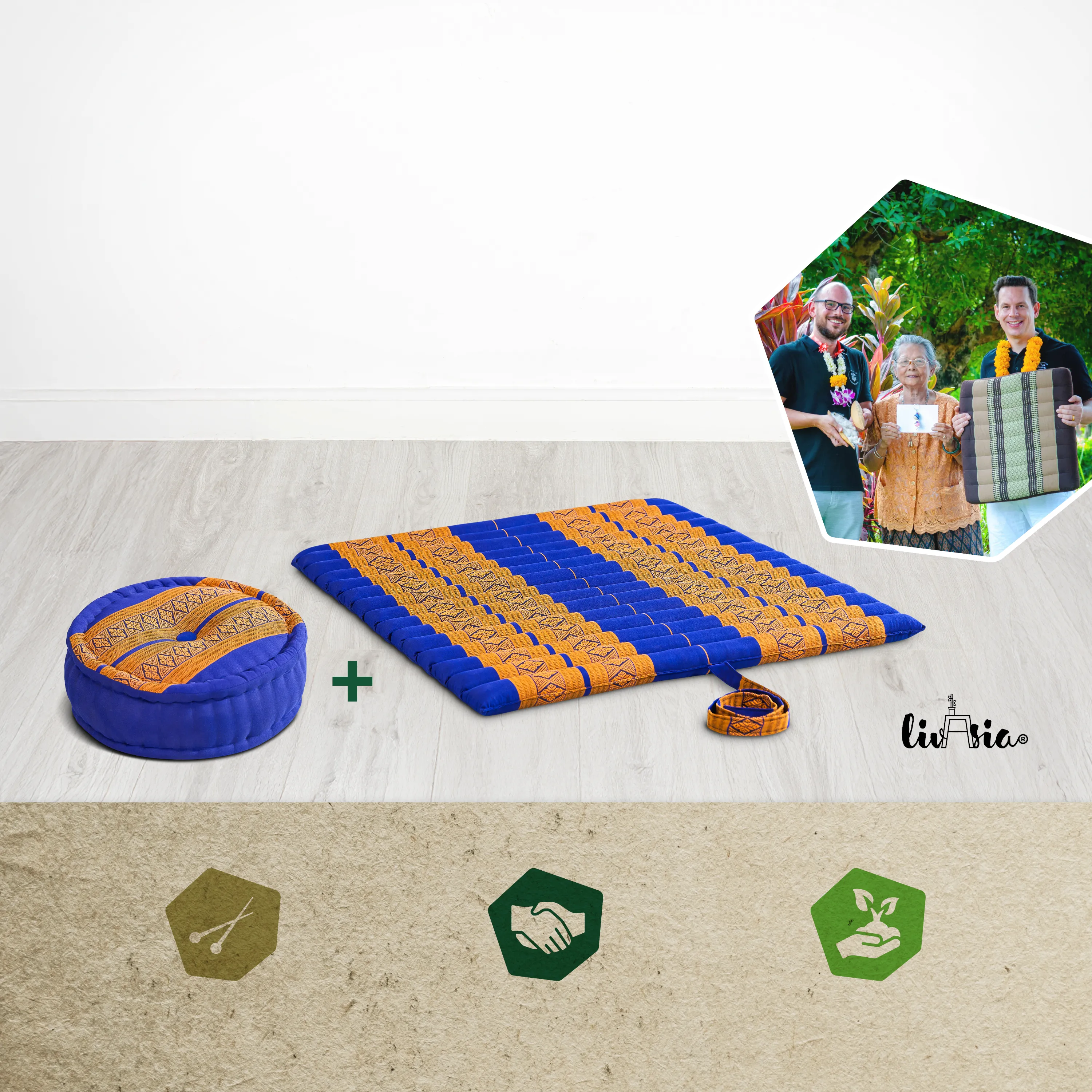 Set de coussins de méditation en kapok XL