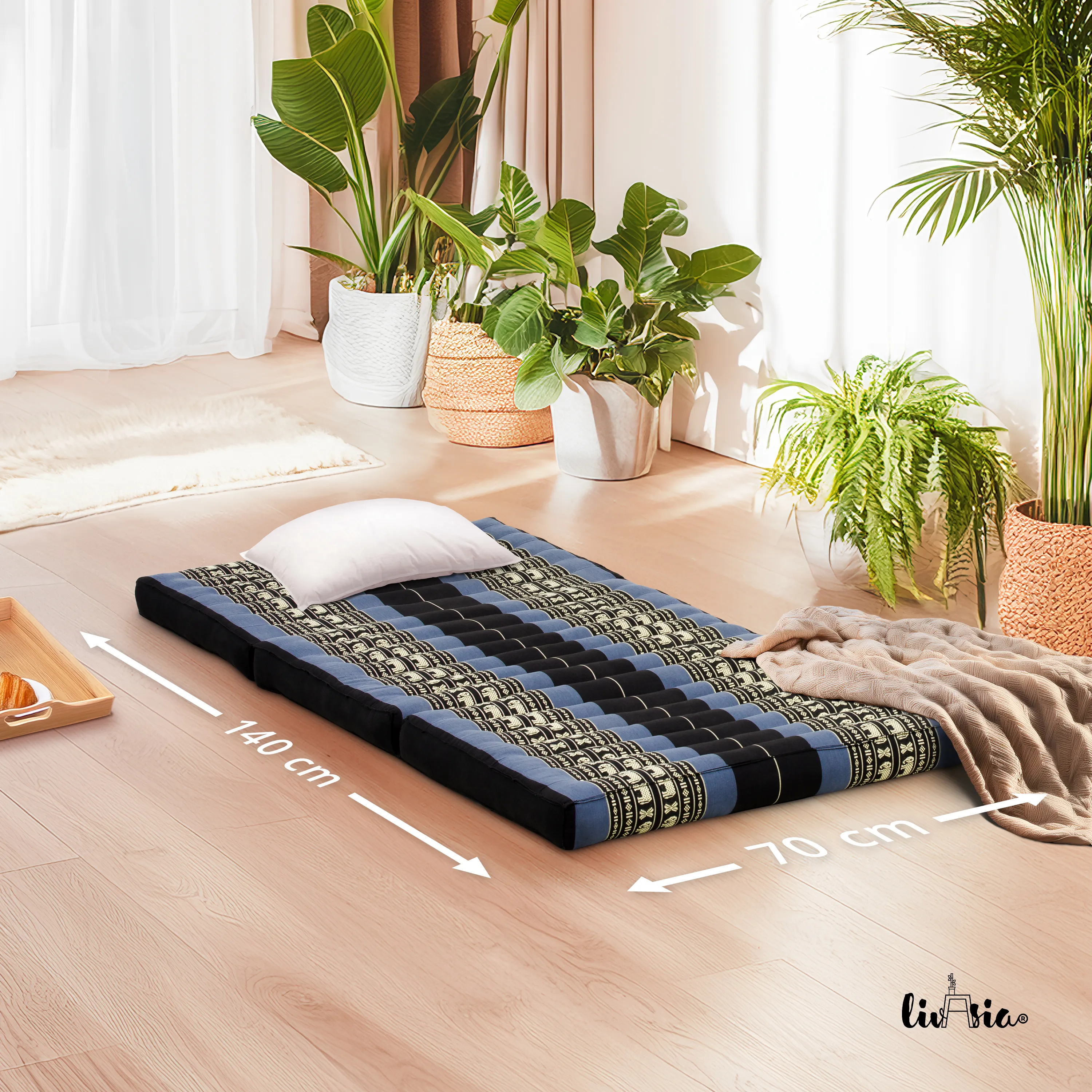 Matelas pliable pour enfant en kapok, 70 cm de large