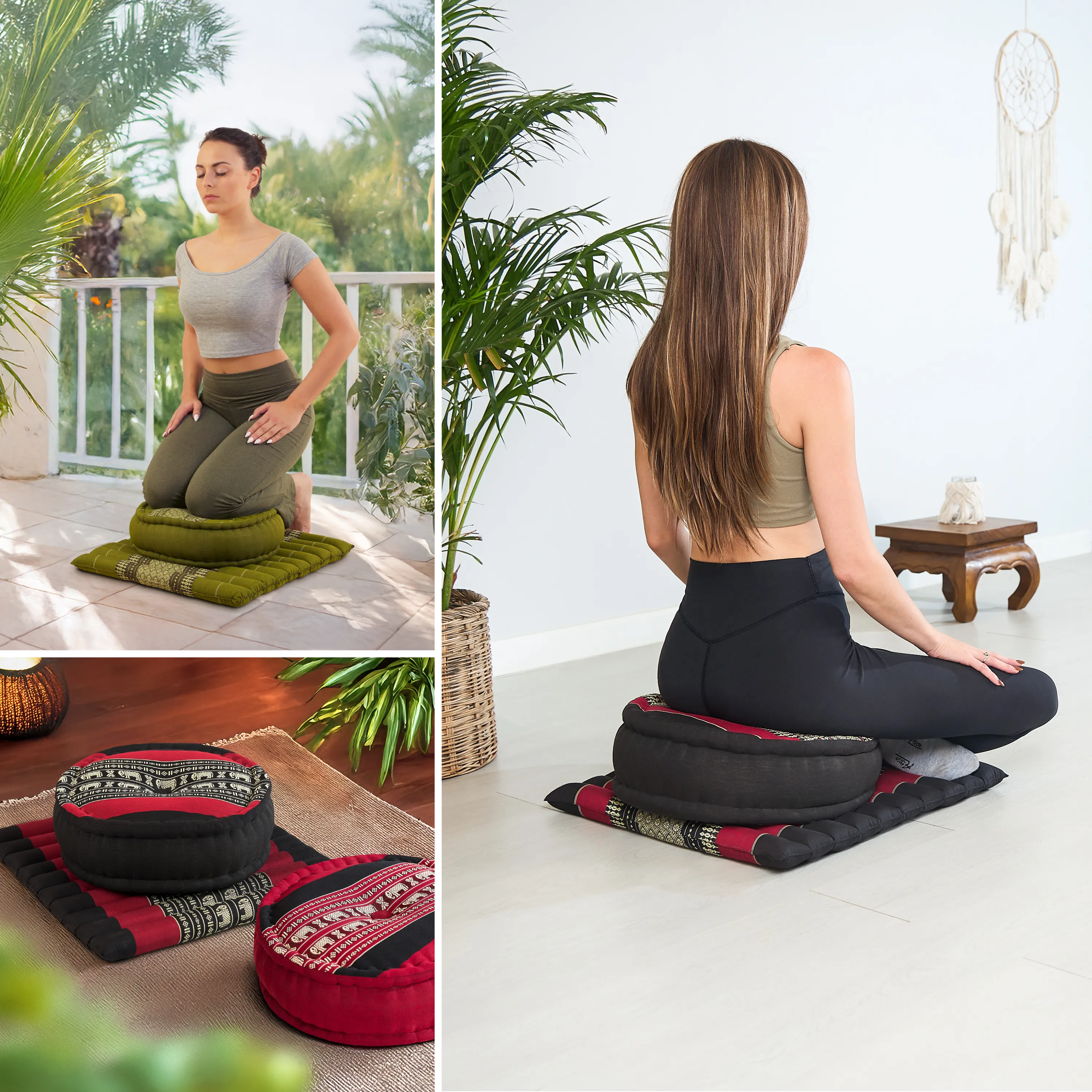 Set de coussins de méditation en kapok L