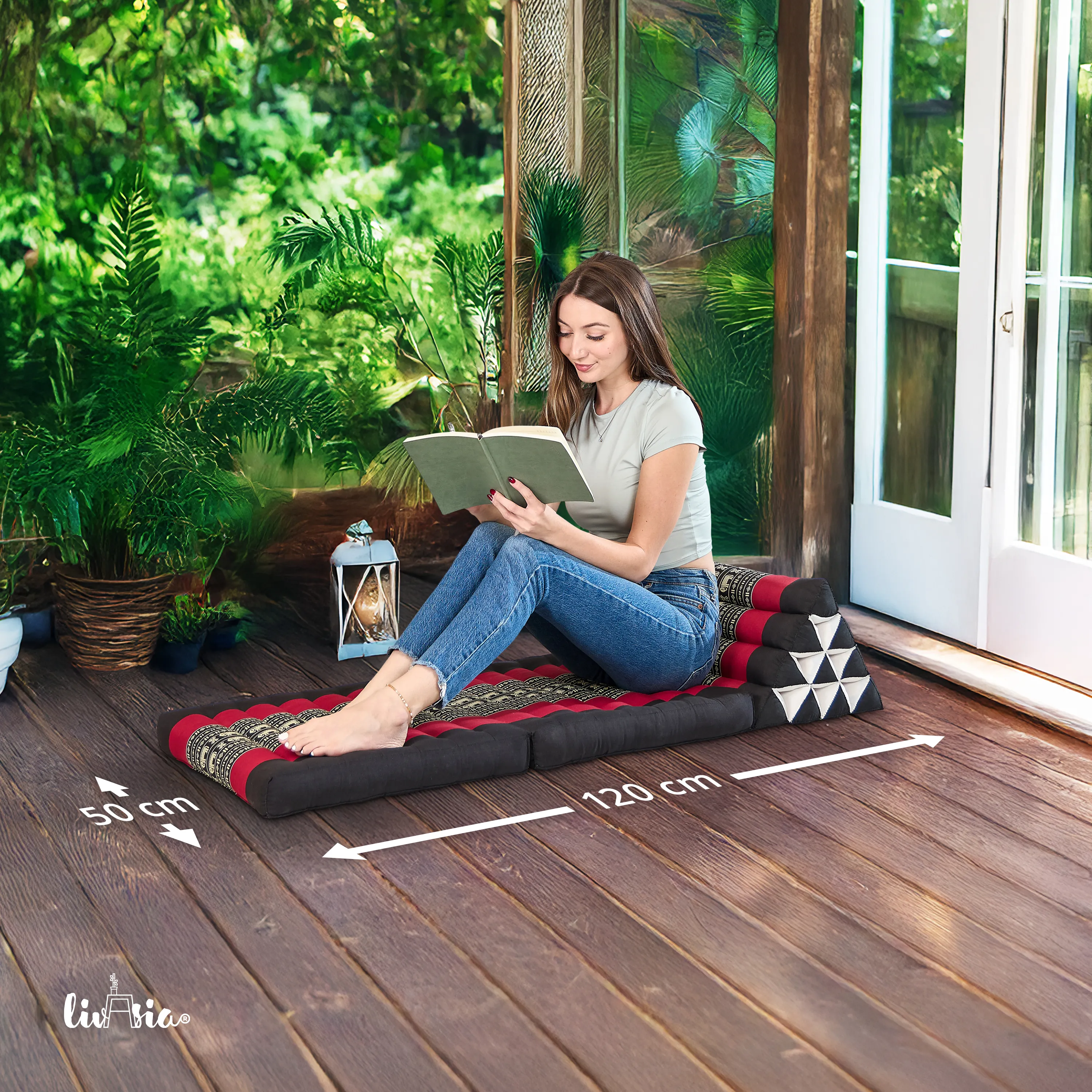 Coussin thaï avec matelas 2 parties en kapok