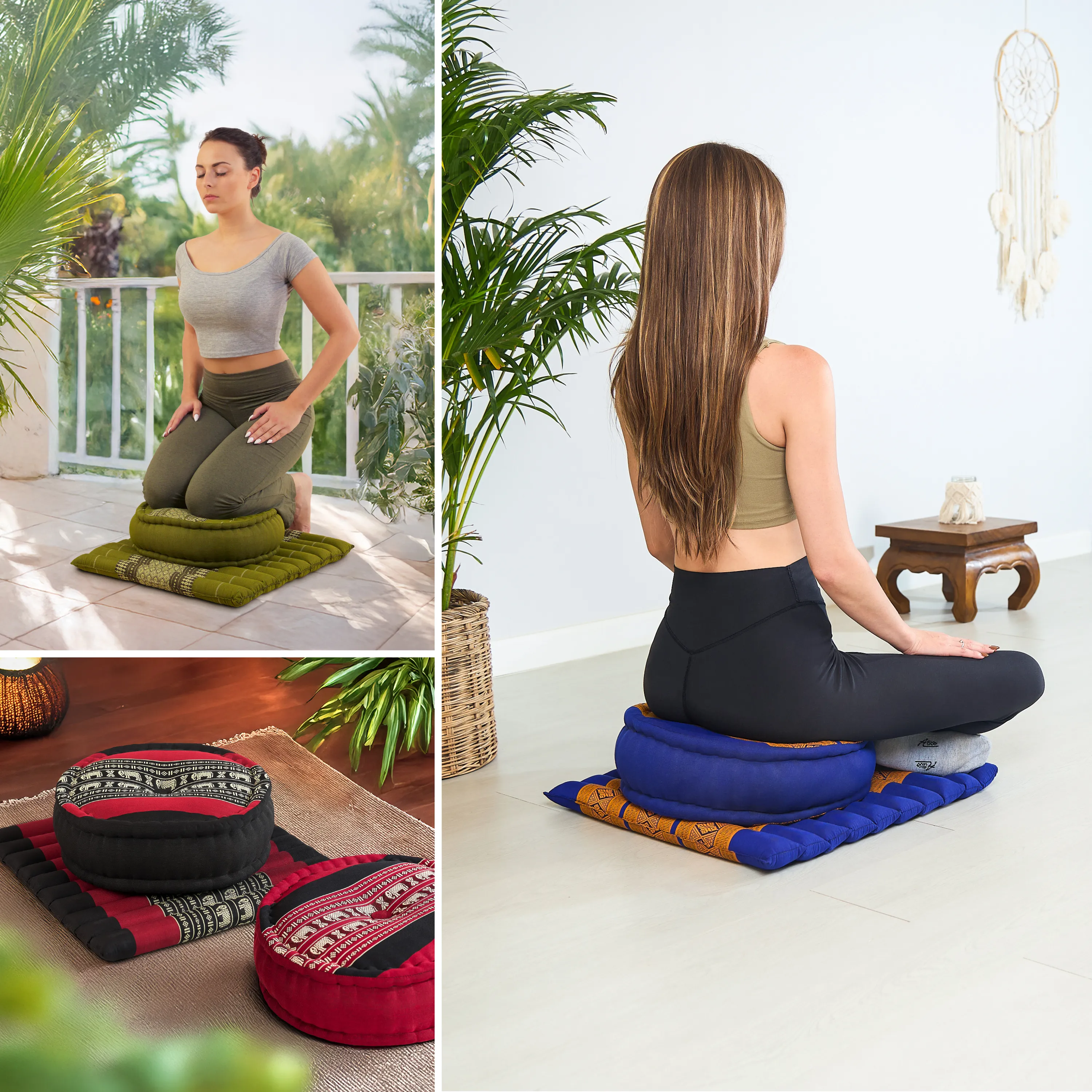 Set de coussins de méditation en kapok L