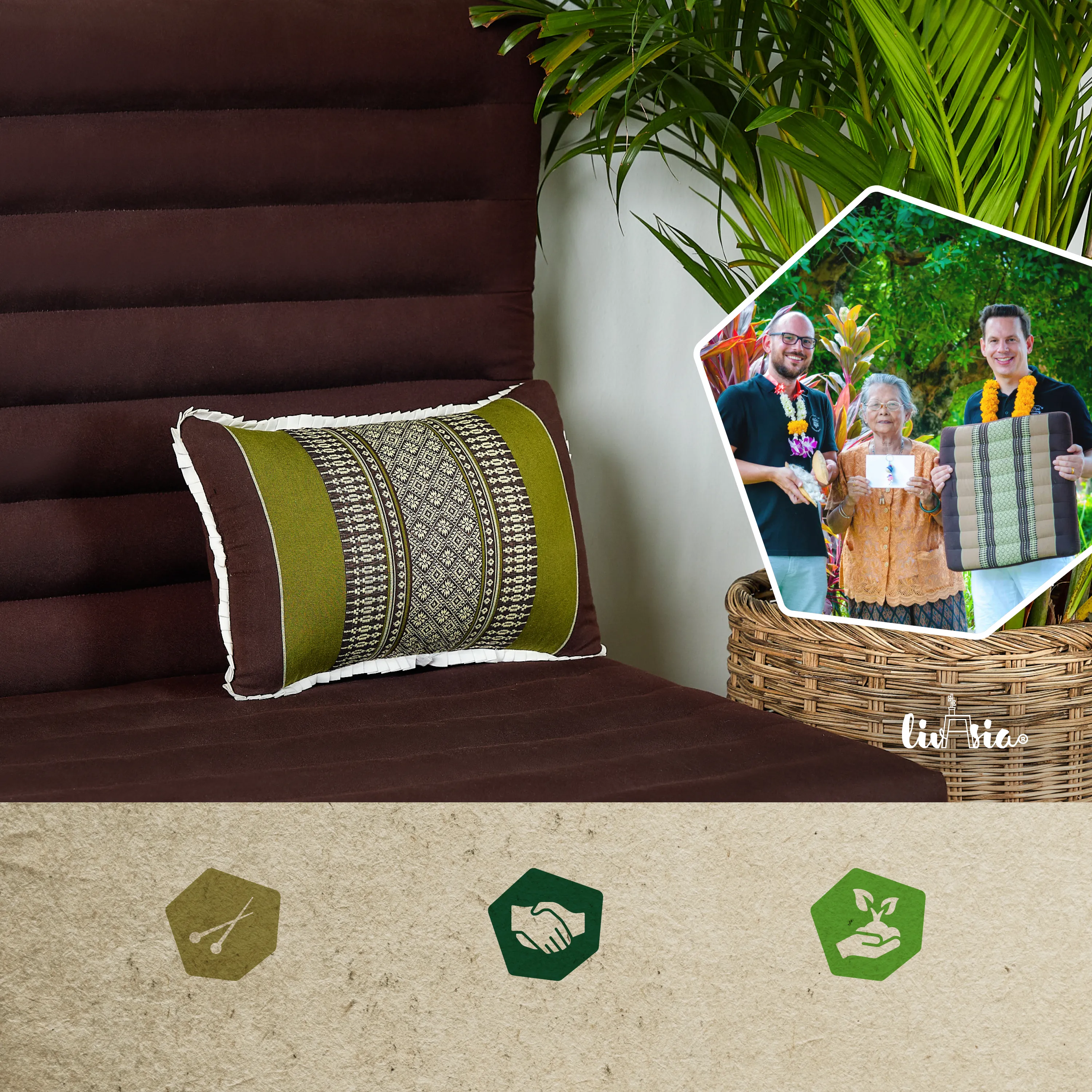 Coussin décoratif en kapok