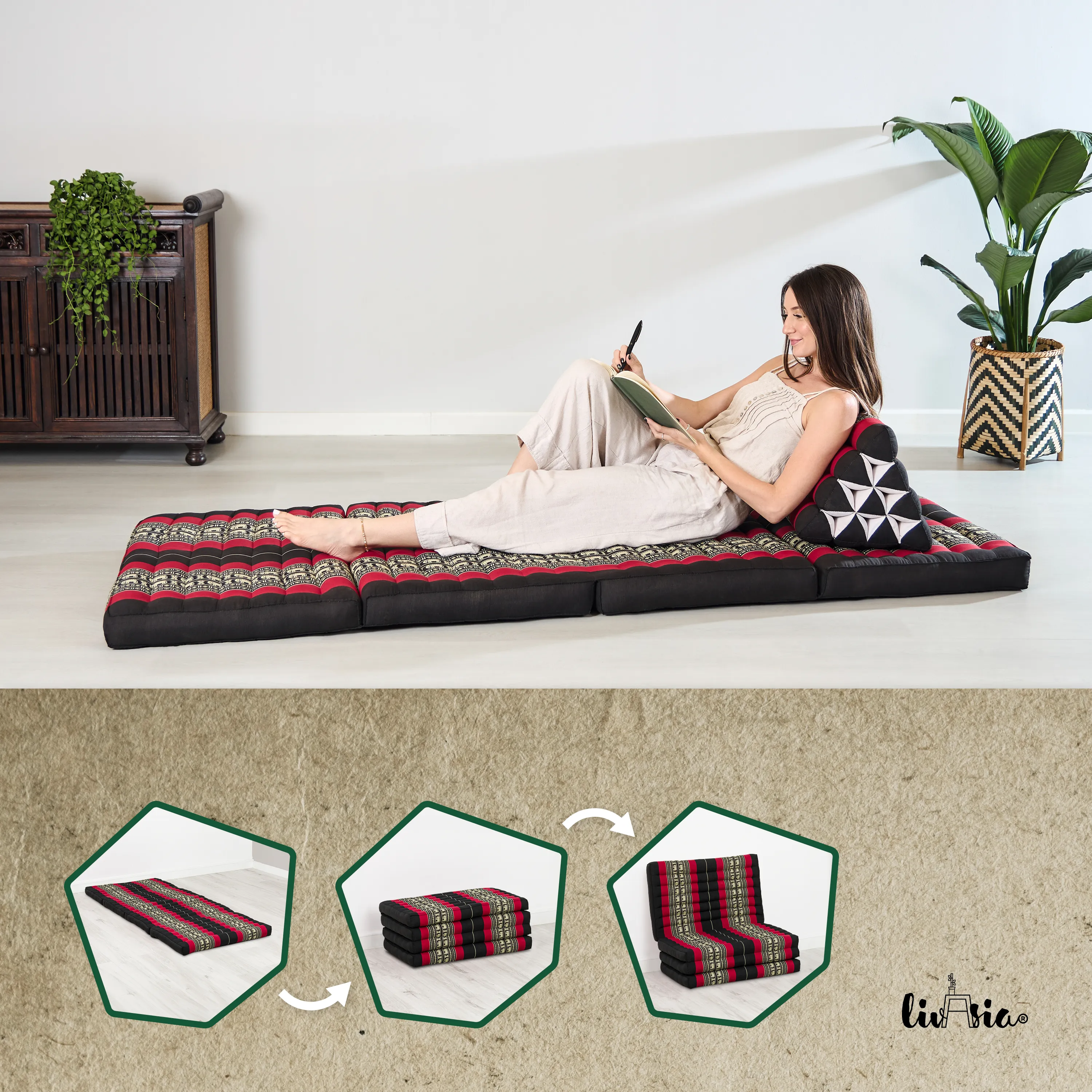 Matelas pliable en kapok, 80 cm de large, Classic