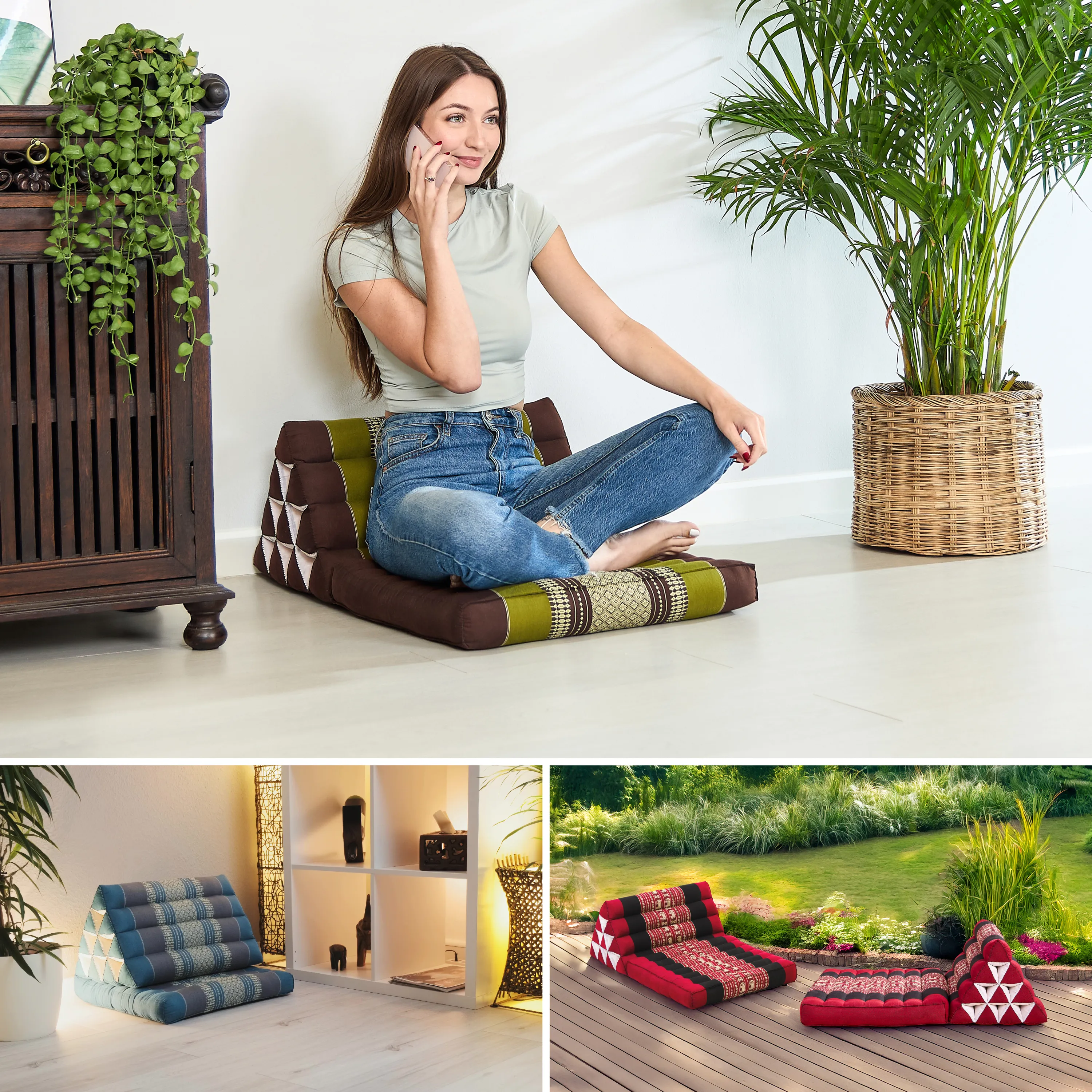 Coussin thaï avec matelas 1 partie en kapok