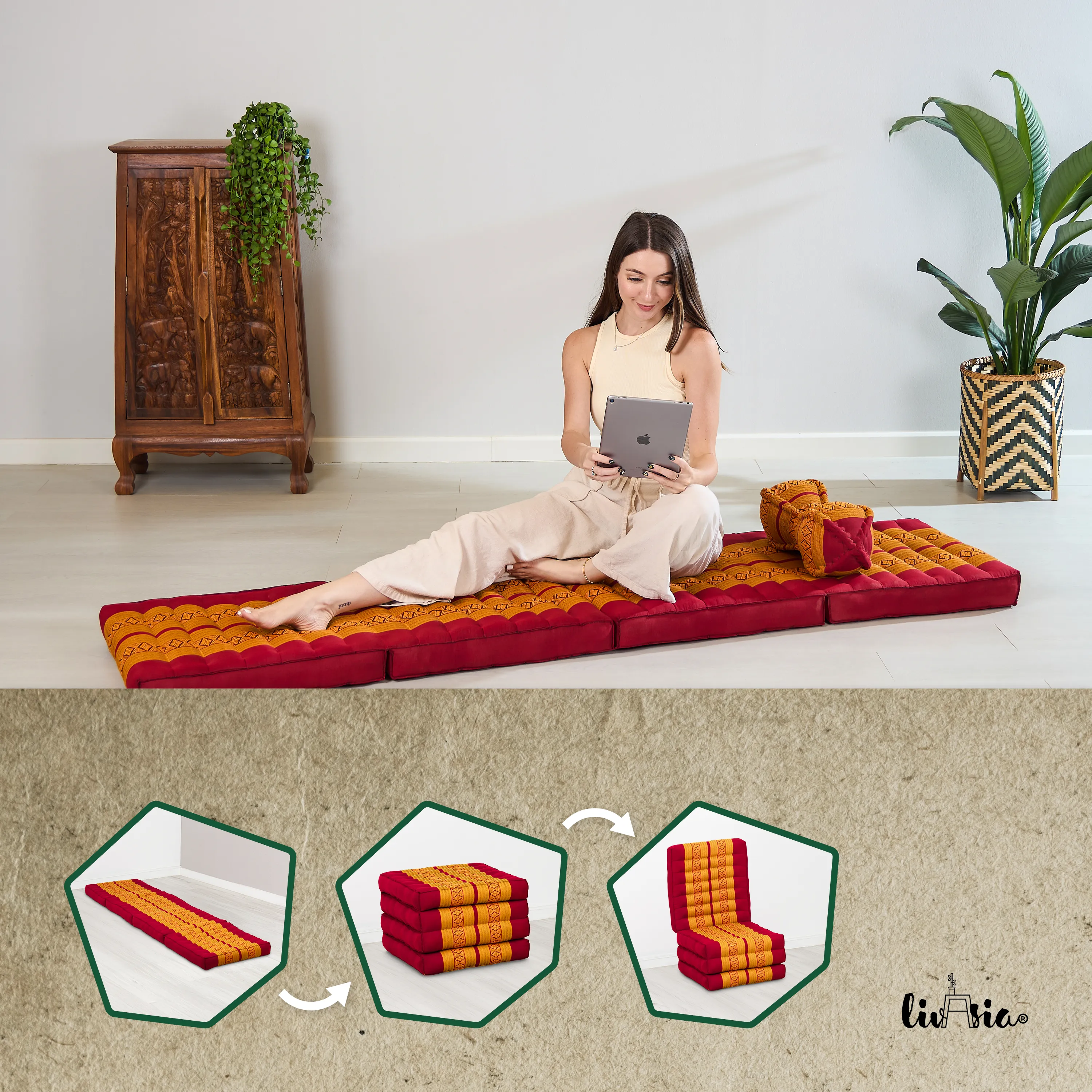 Matelas pliable en kapok, 50 cm de large, Classic