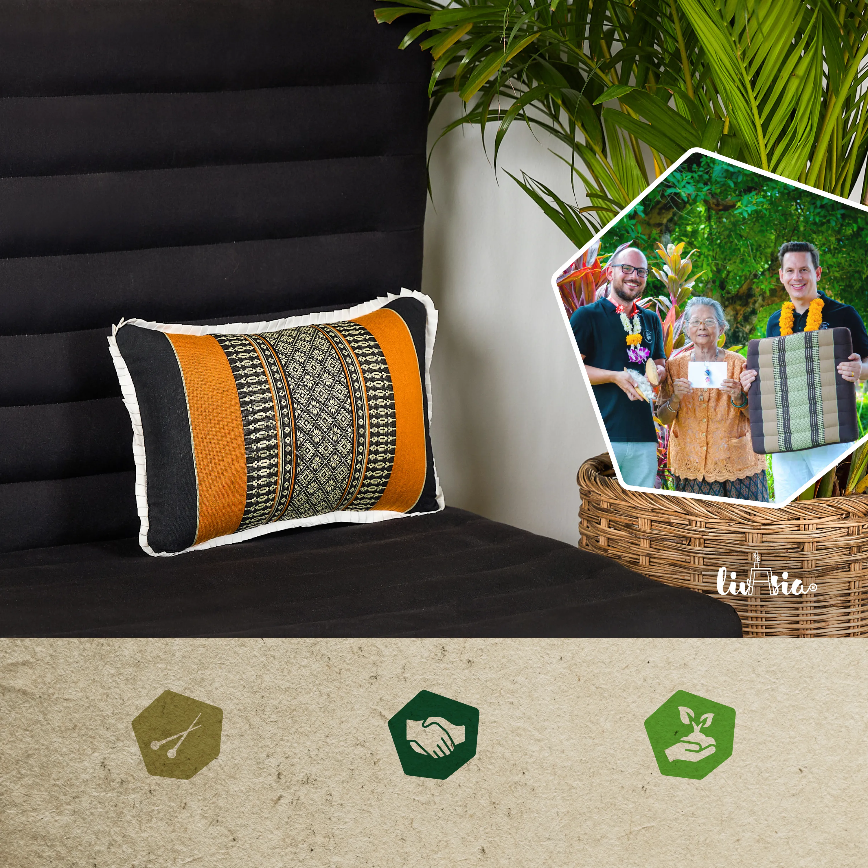 Coussin décoratif en kapok