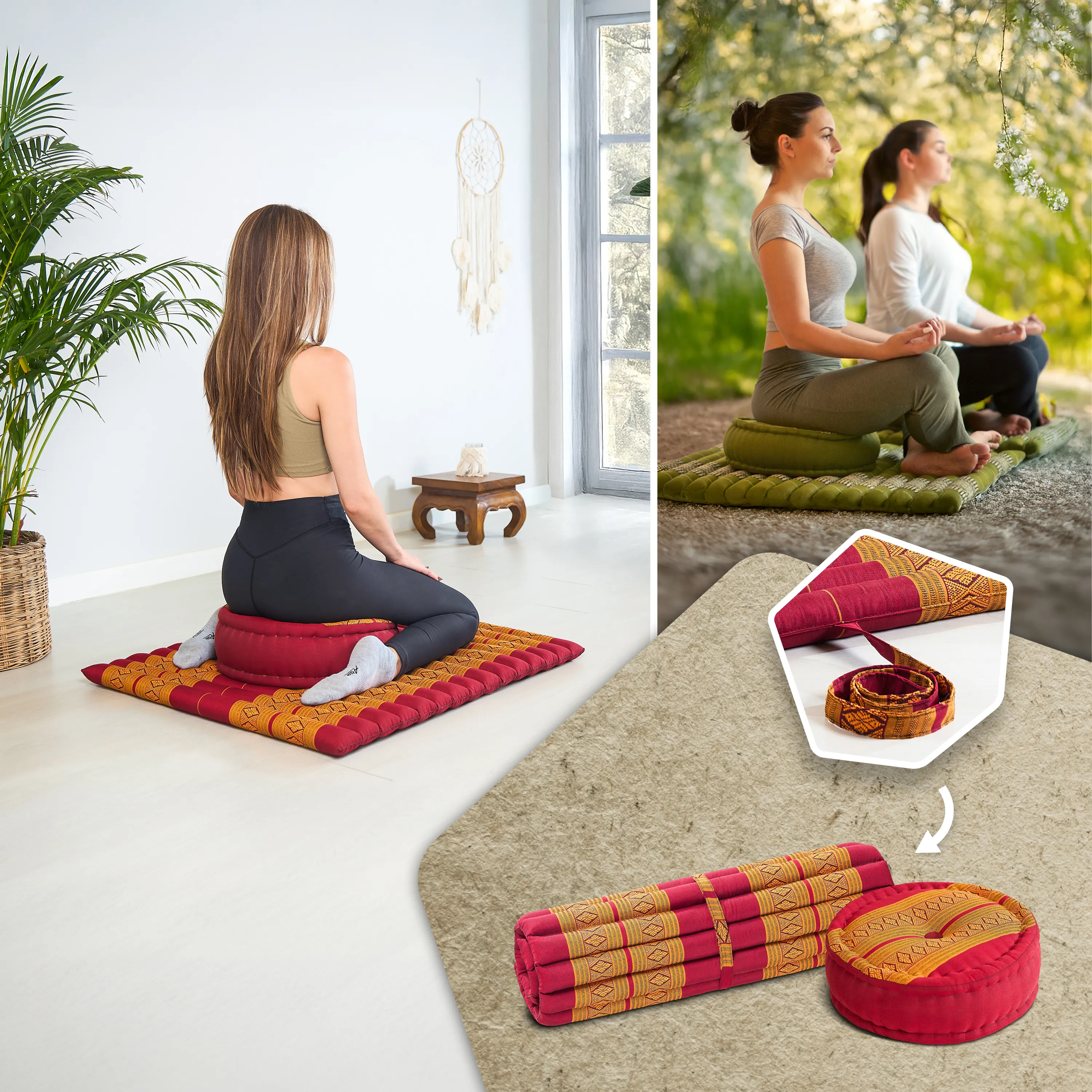 Set de coussins de méditation en kapok XL