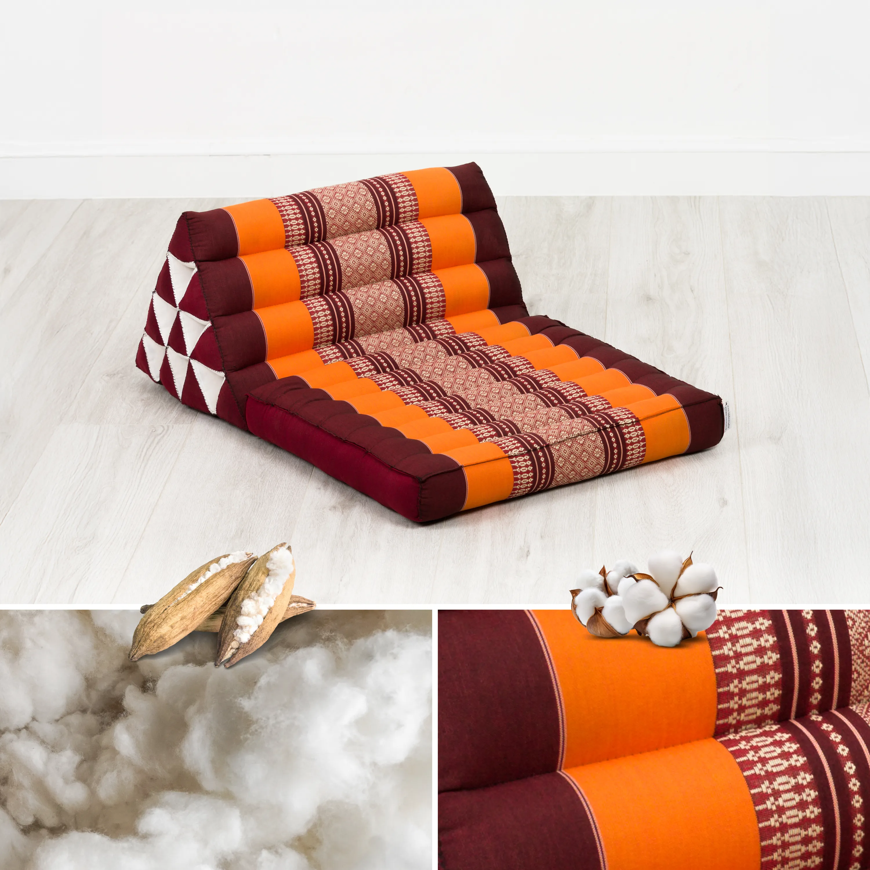 Coussin thaï avec matelas 1 partie en kapok