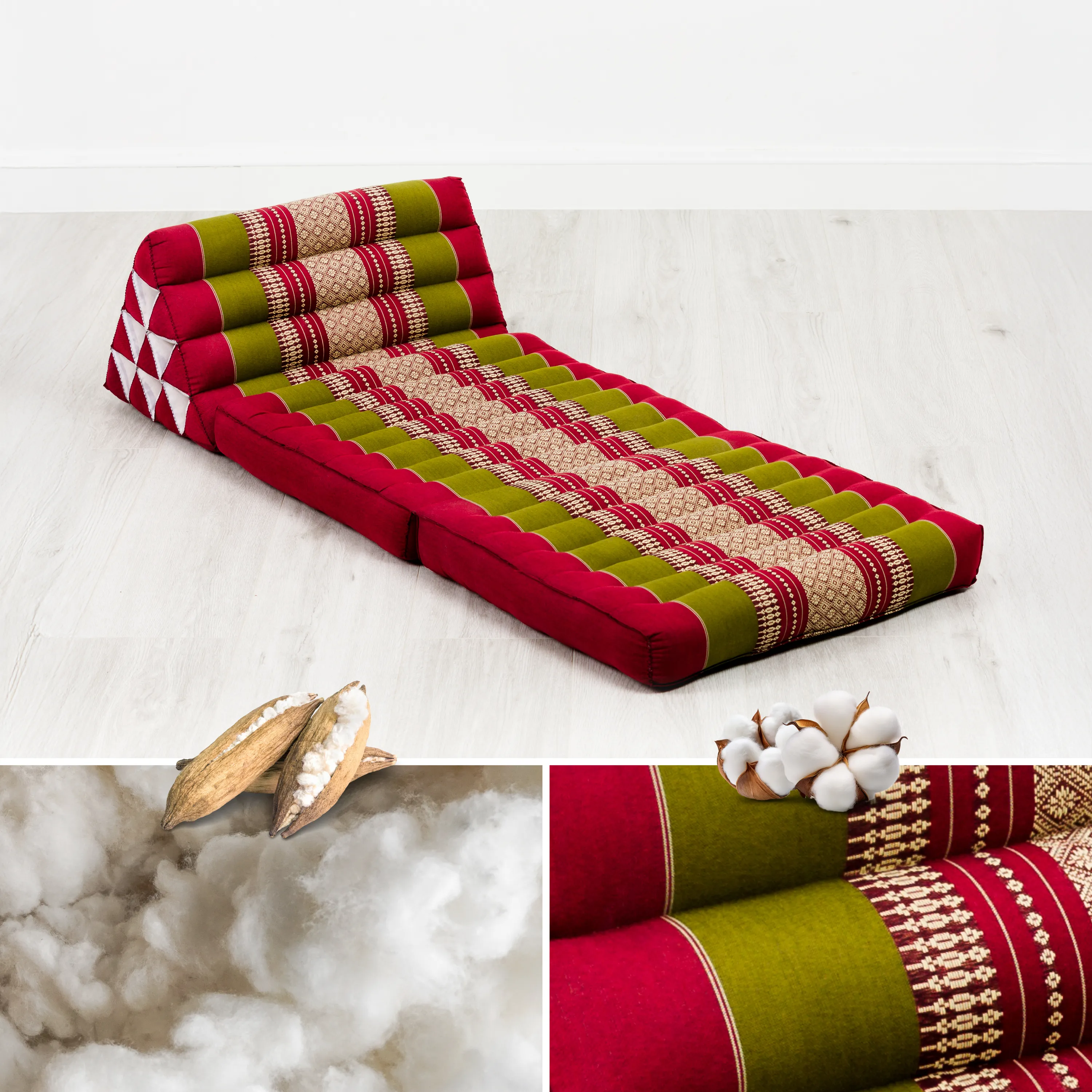 Coussin thaï avec matelas 2 parties en kapok
