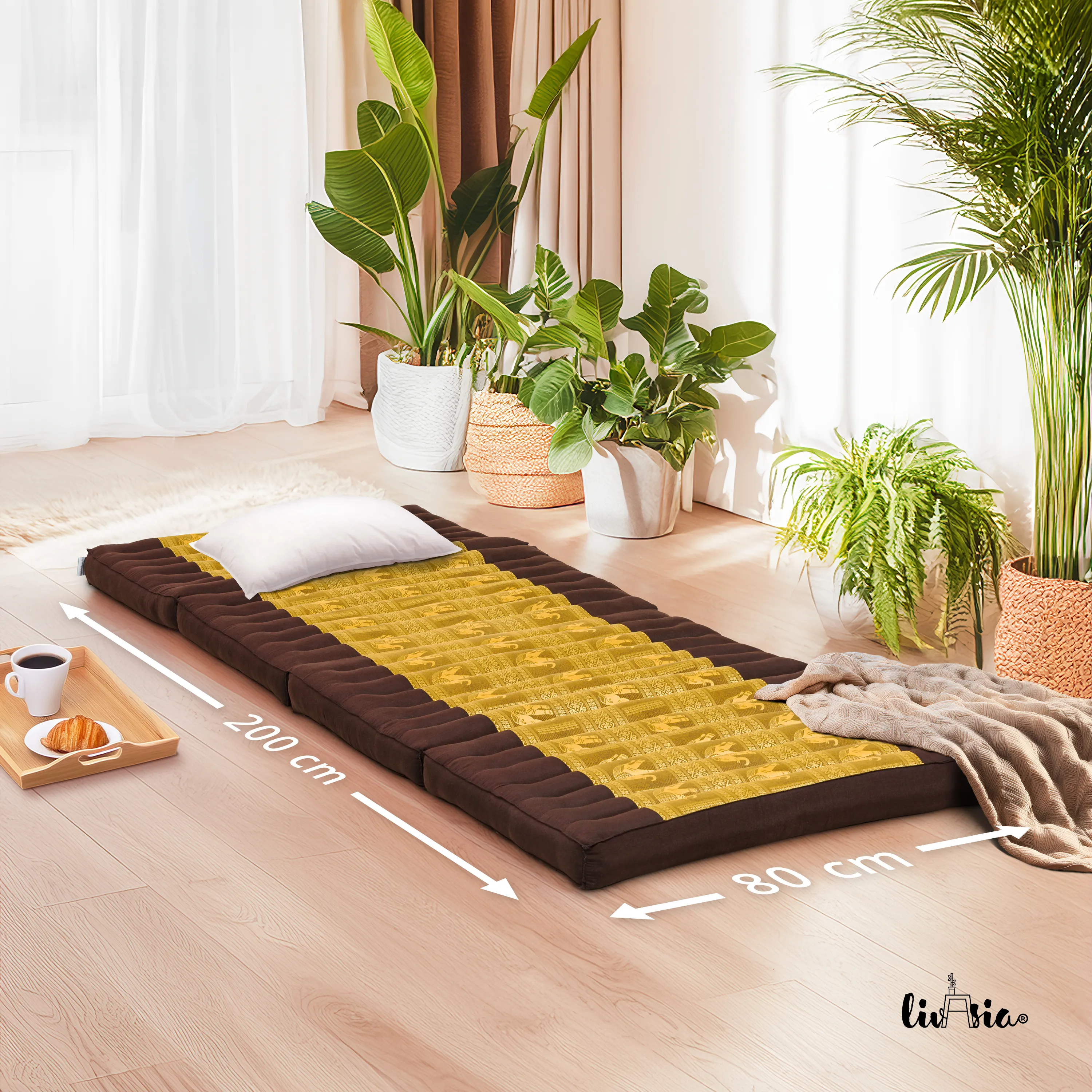 Matelas pliable en kapok, 80 cm de large, Deluxe