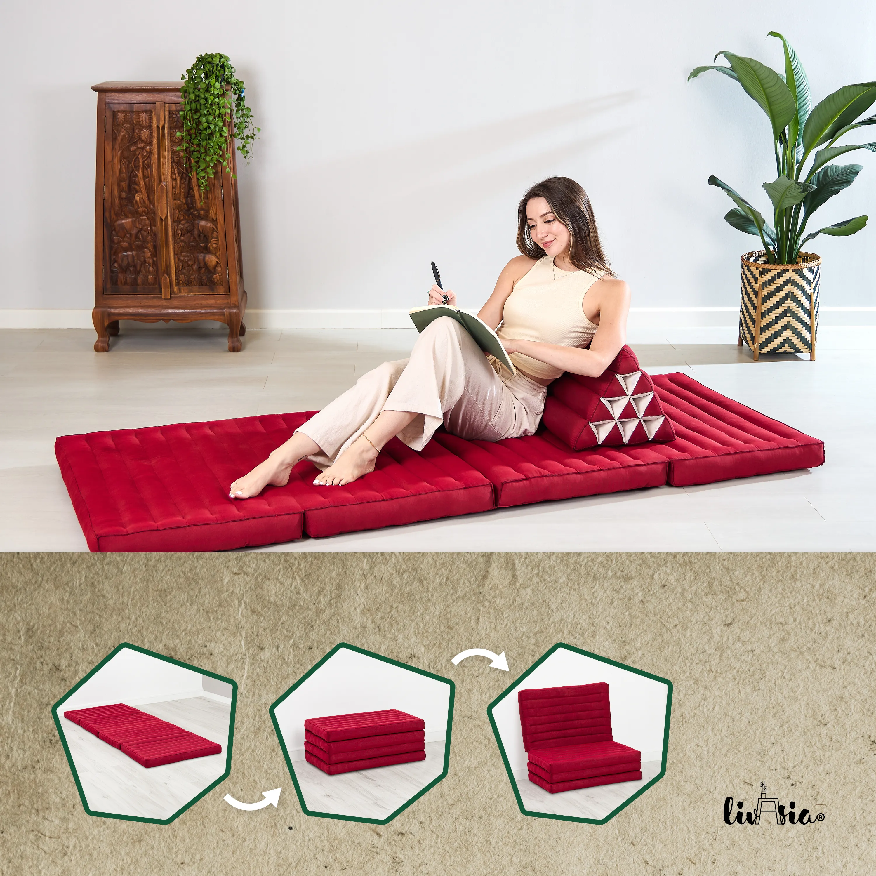 Matelas pliable en kapok, 80 cm de large, Basic