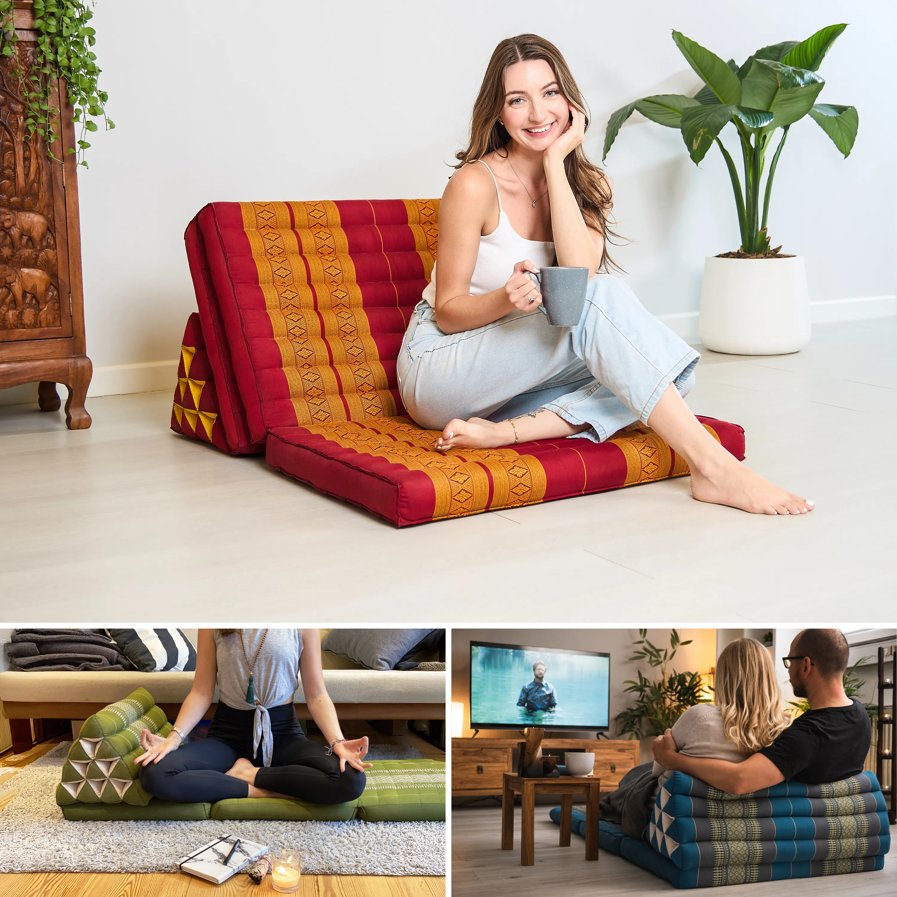 Coussin thaï en kapok largeur XXL
