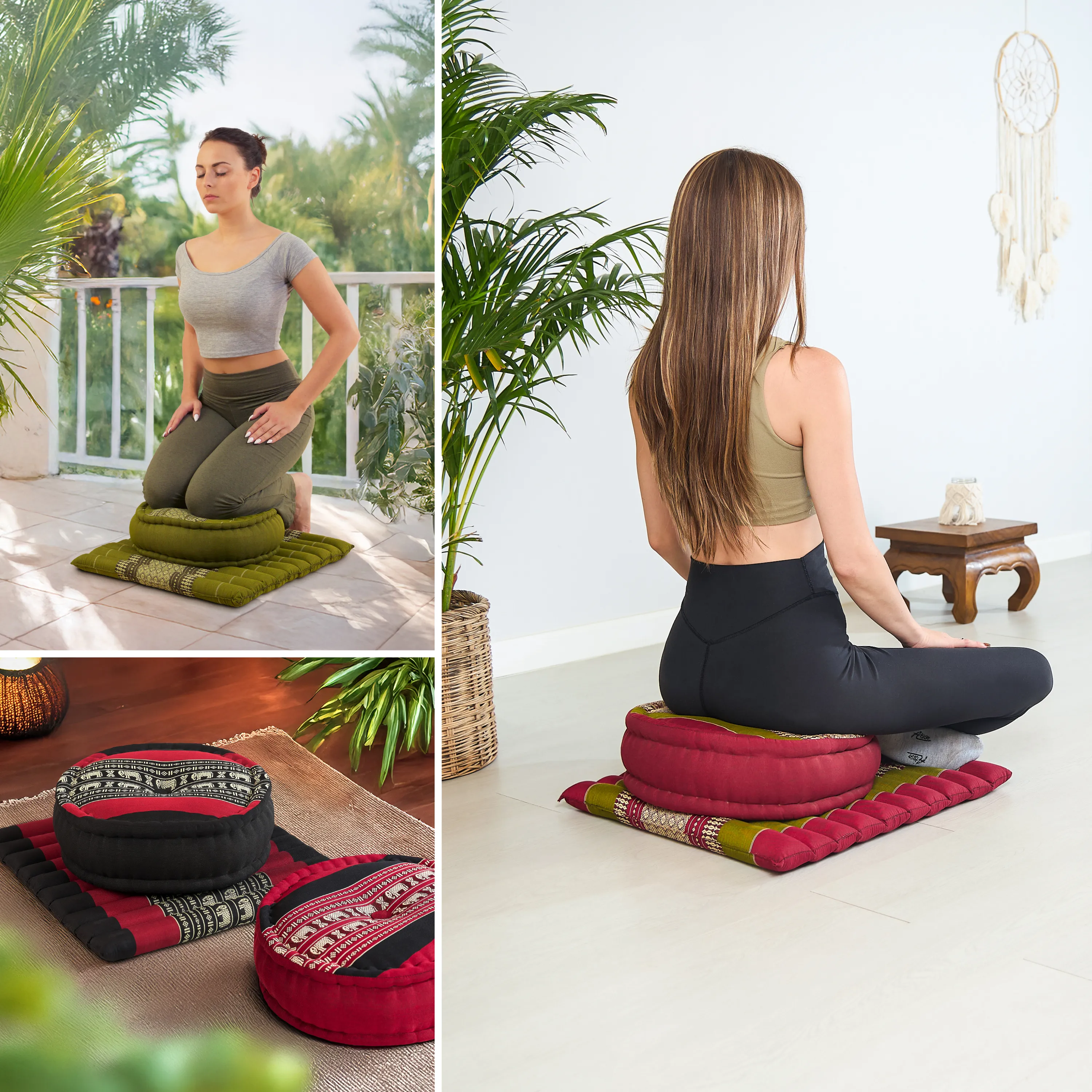 Set de coussins de méditation en kapok L