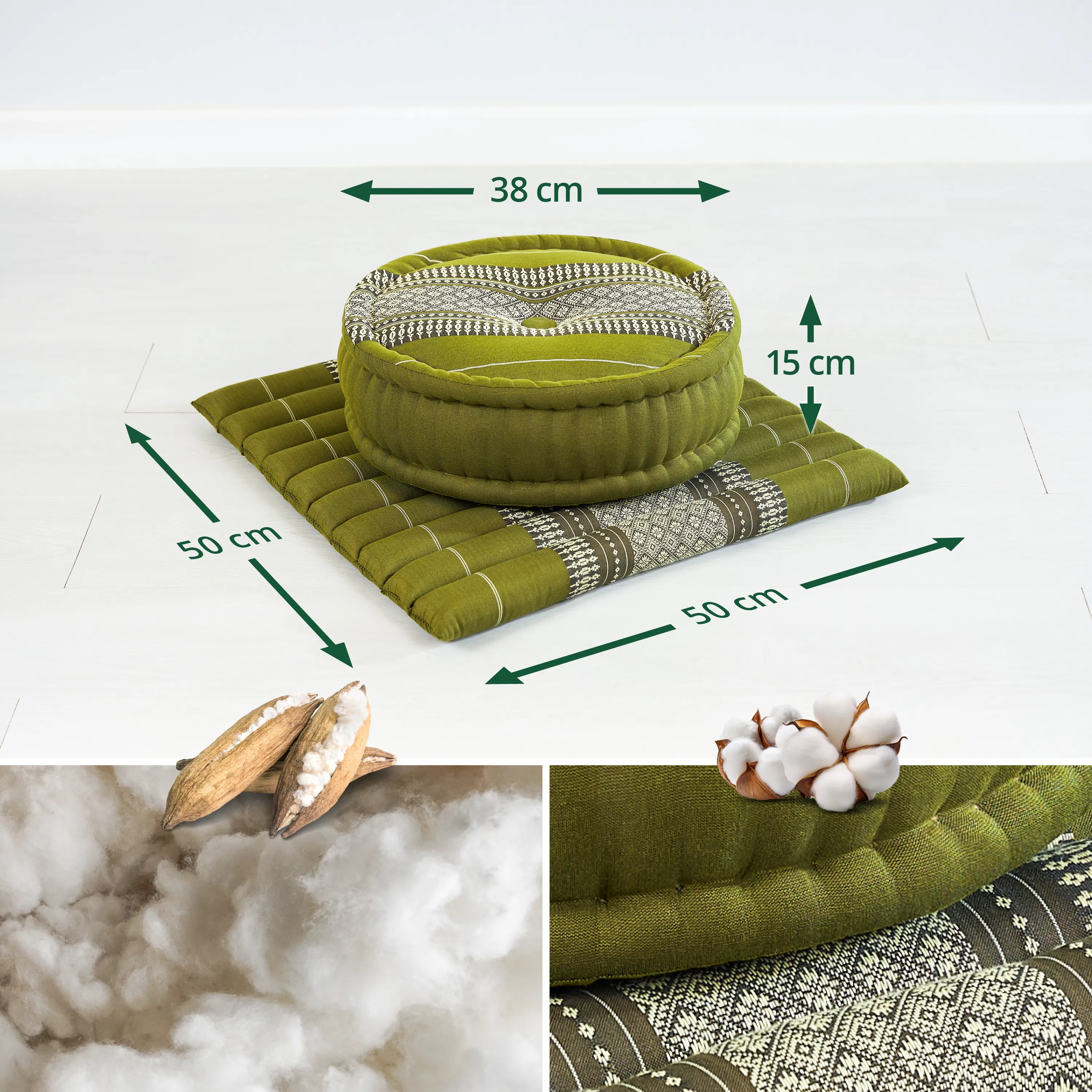Set de coussins de méditation en kapok L