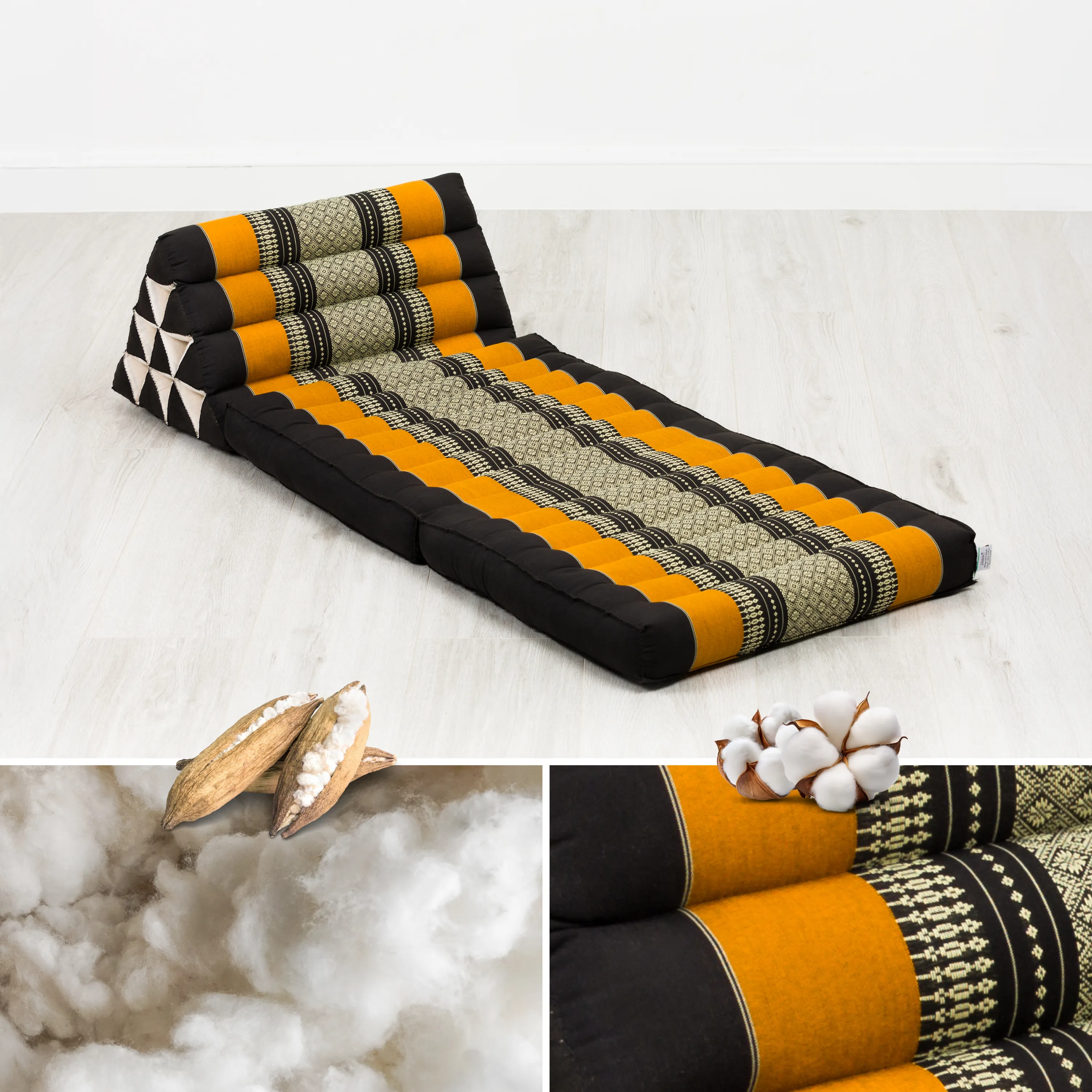 Coussin thaï avec matelas 2 parties en kapok