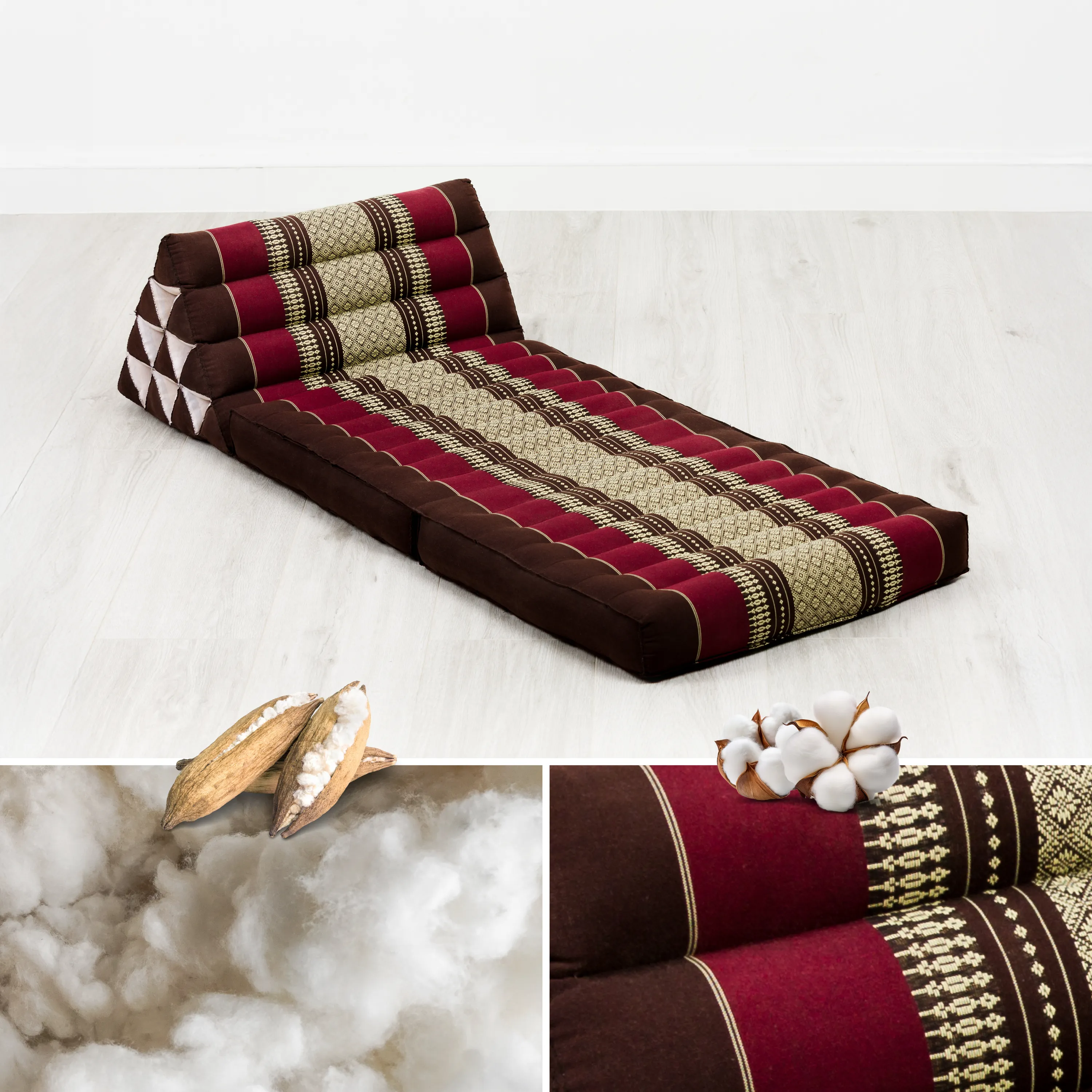 Coussin thaï avec matelas 2 parties en kapok