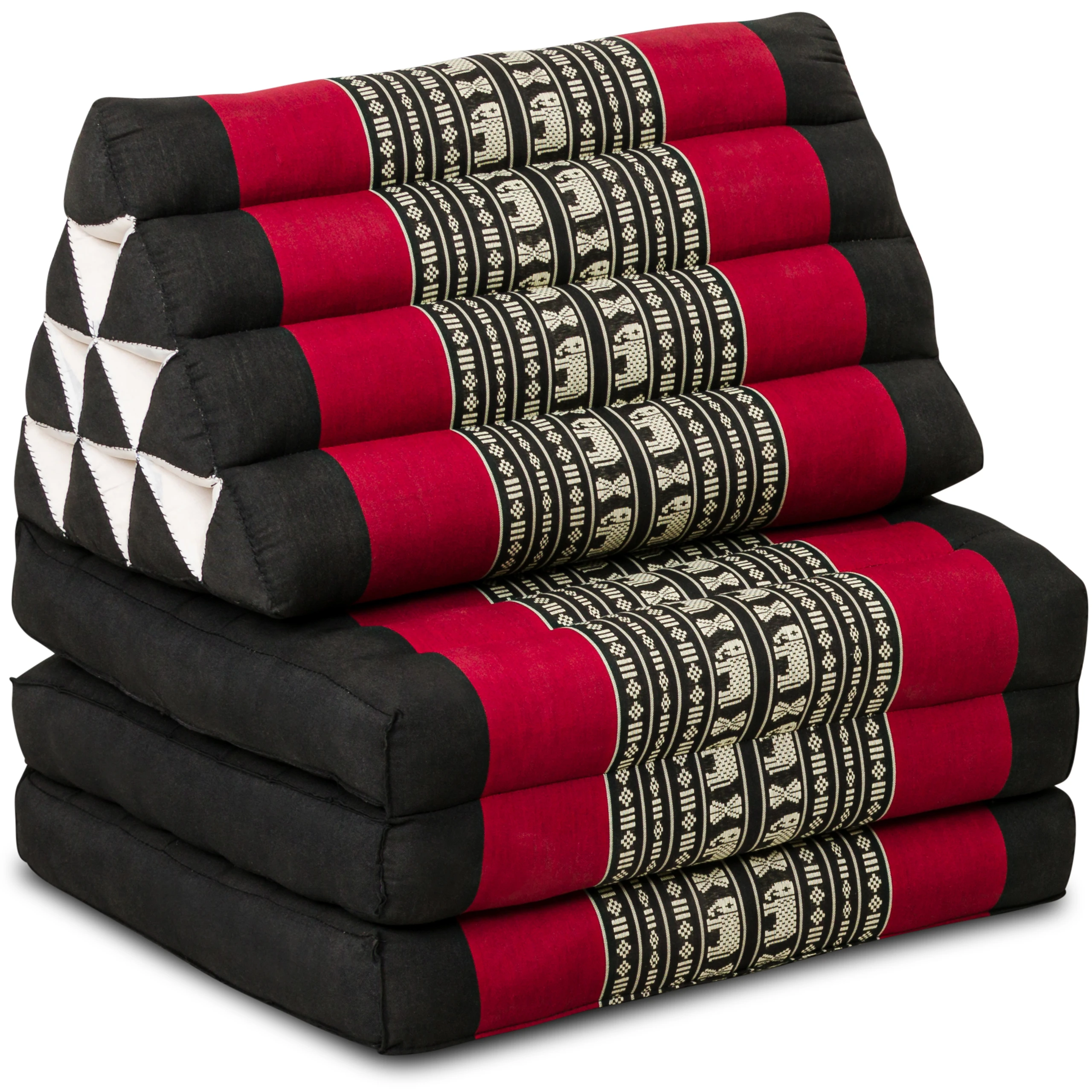 Thaikissen-3_05-schwarz-Elefanten_1018231511_1_frei Coussin thaï avec matelas 3 parties en kapok, Classic